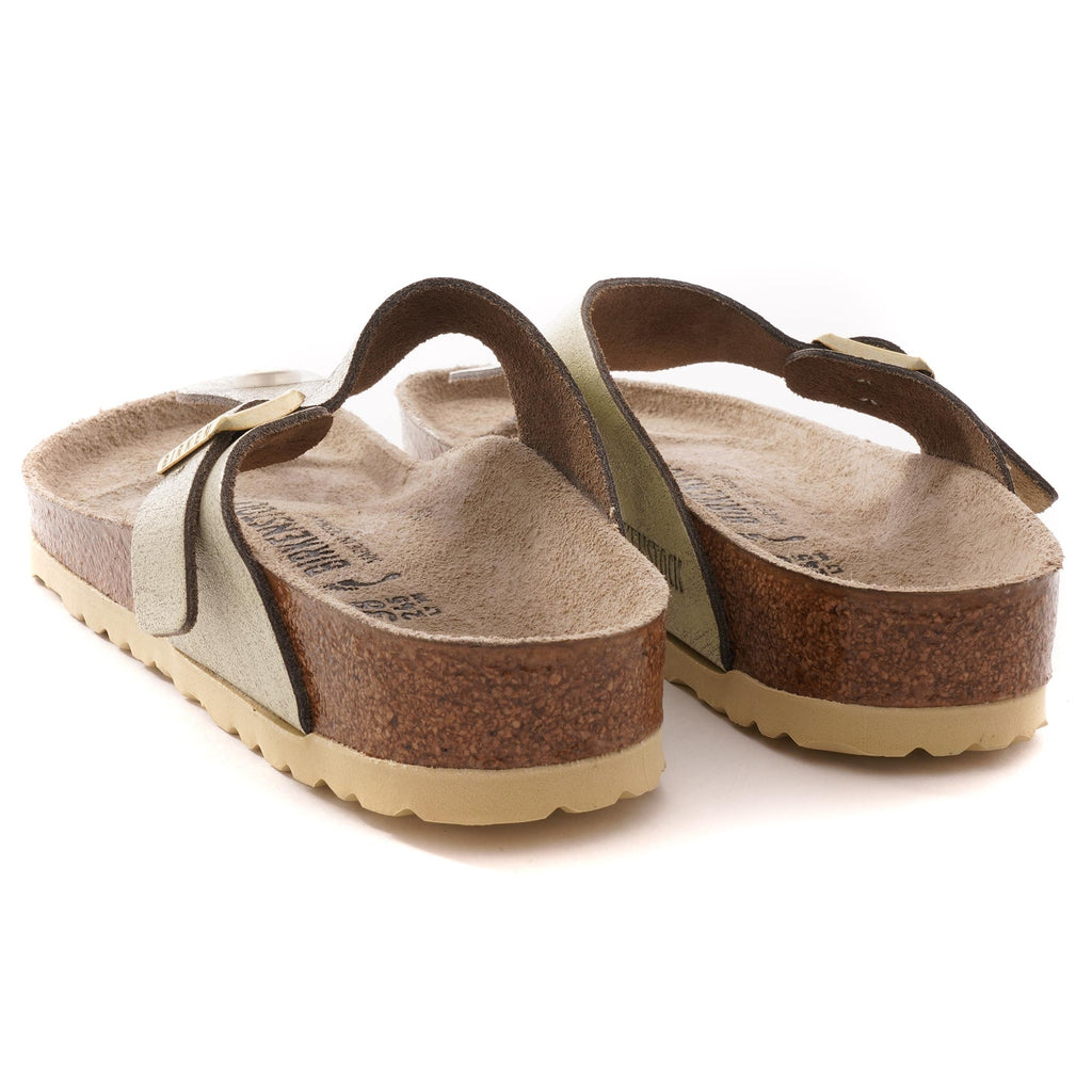 Birkenstock Womens Gizeh Suede - Washed Metallic Cream Gold