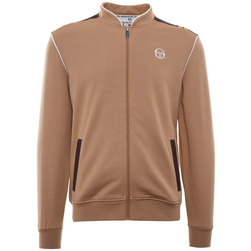 Sammy Track Top - Tan/French Roast/White