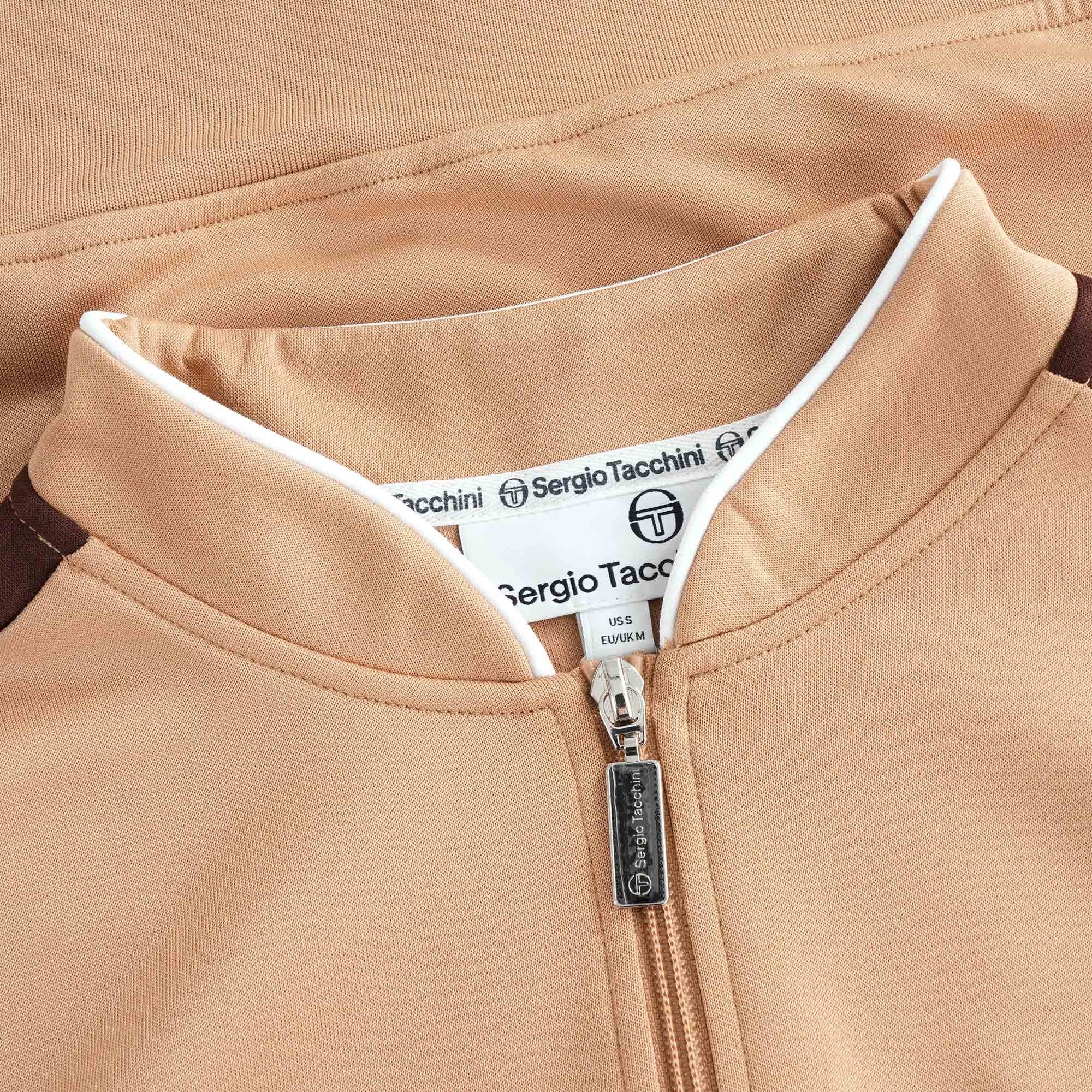 Sammy Track Top - Tan/French Roast/White