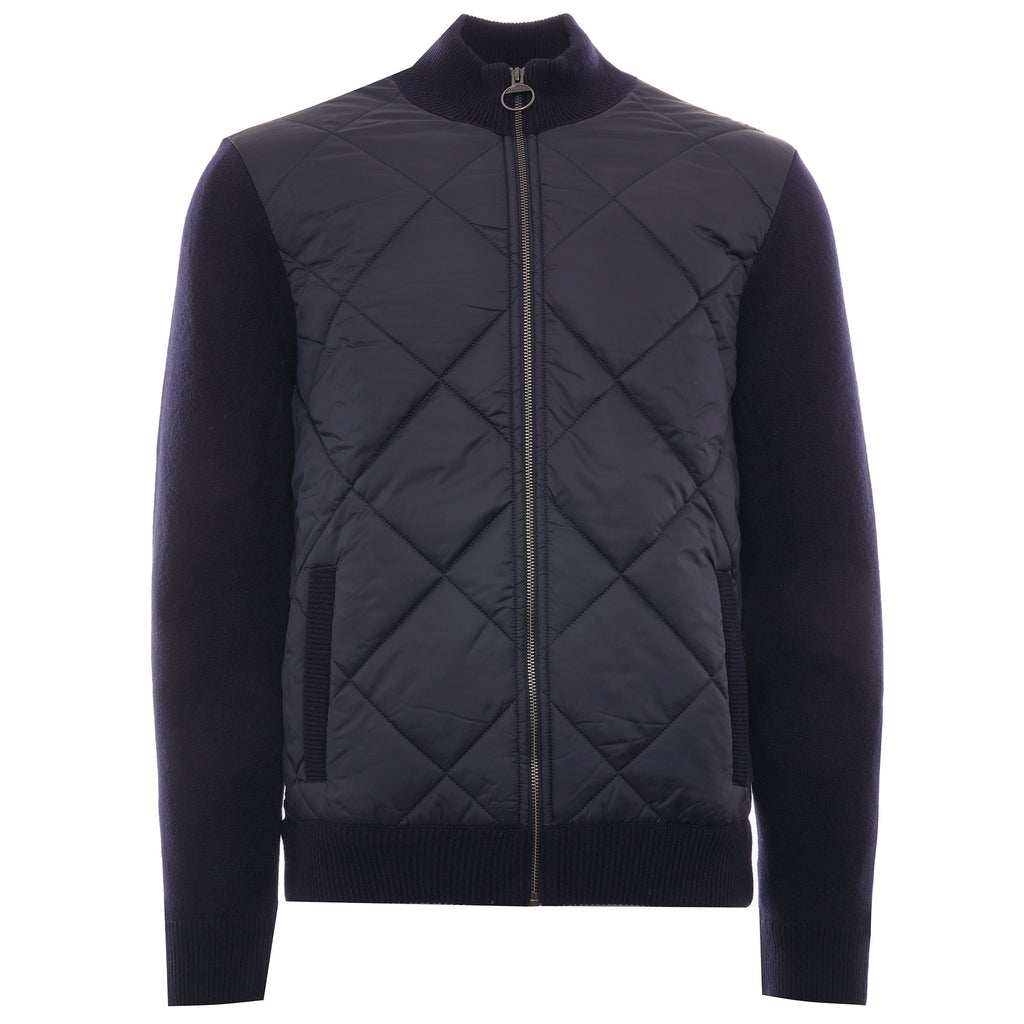 Arch Diamond Quilt Knit Jacket - Navy
