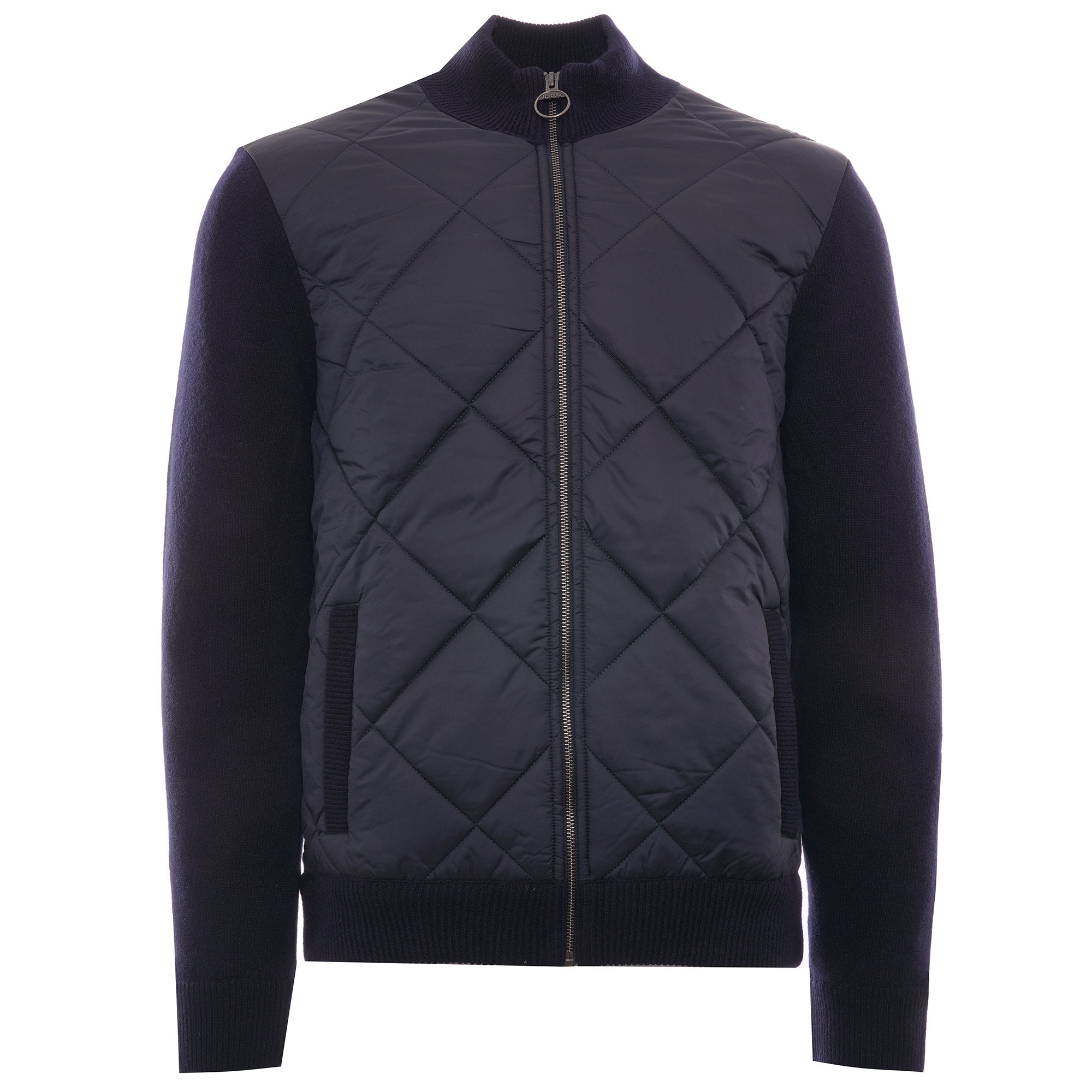 Arch Diamond Quilt Knit Jacket - Navy