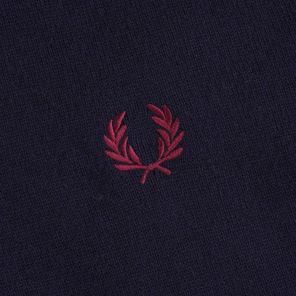 Classic Crew Neck Jumper - Navy/Aubergine