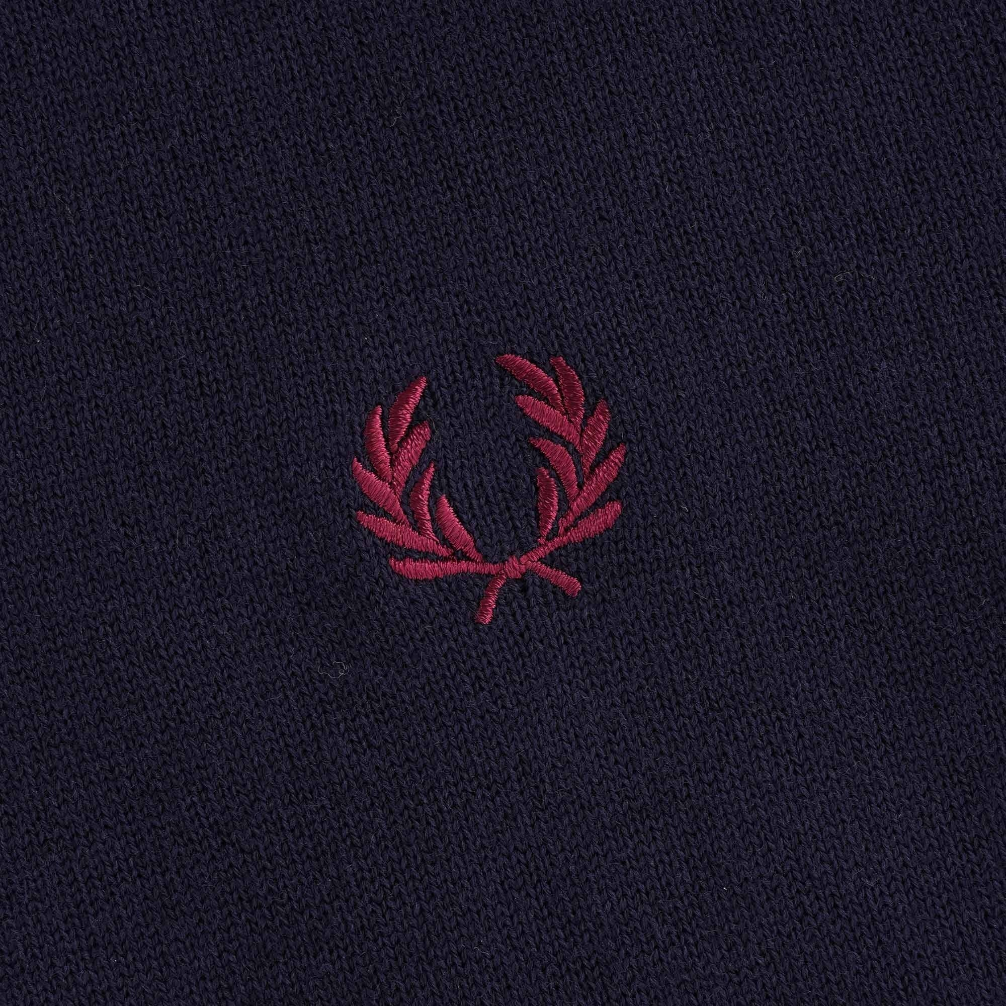 Classic Crew Neck Jumper - Navy/Aubergine