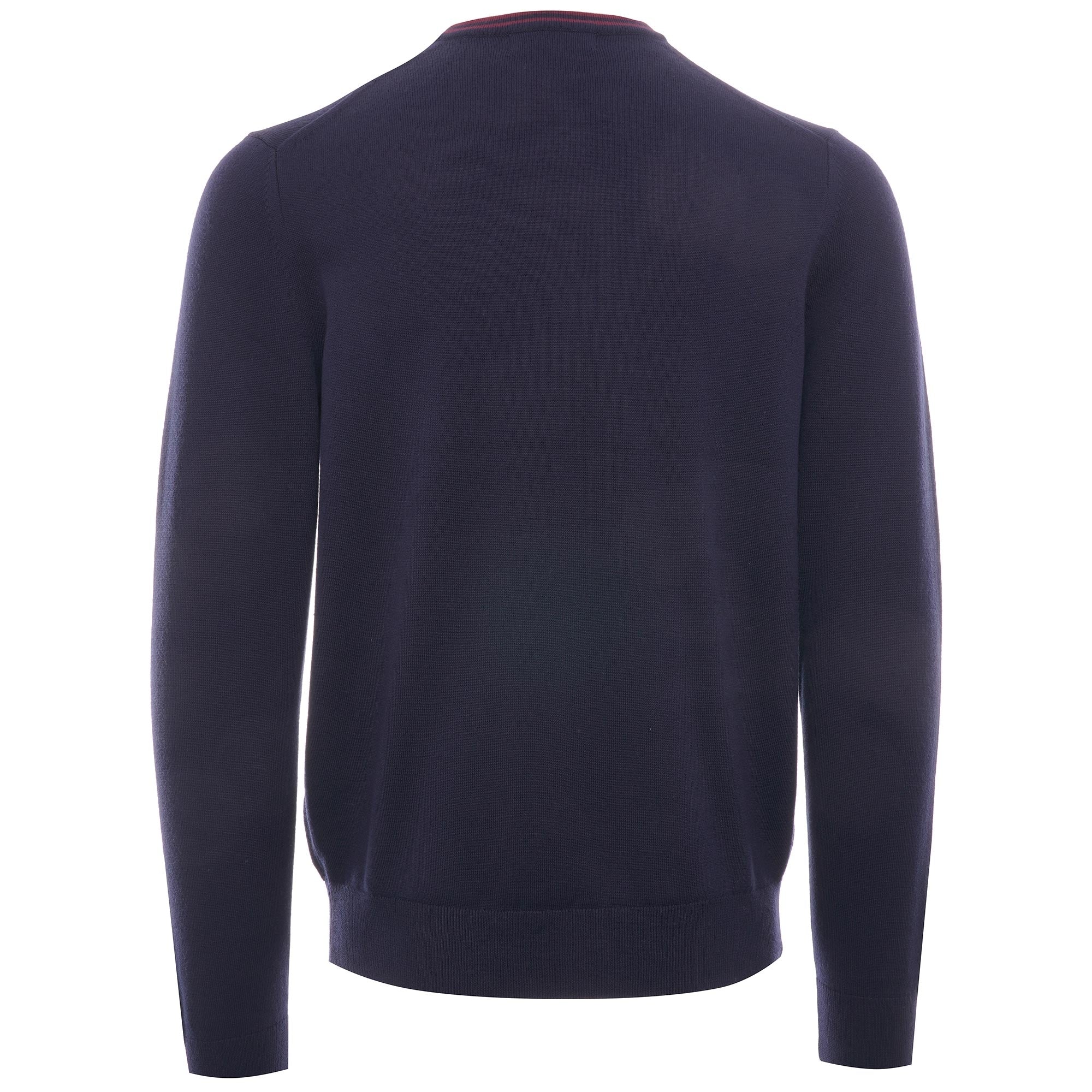 Classic Crew Neck Jumper - Navy/Aubergine