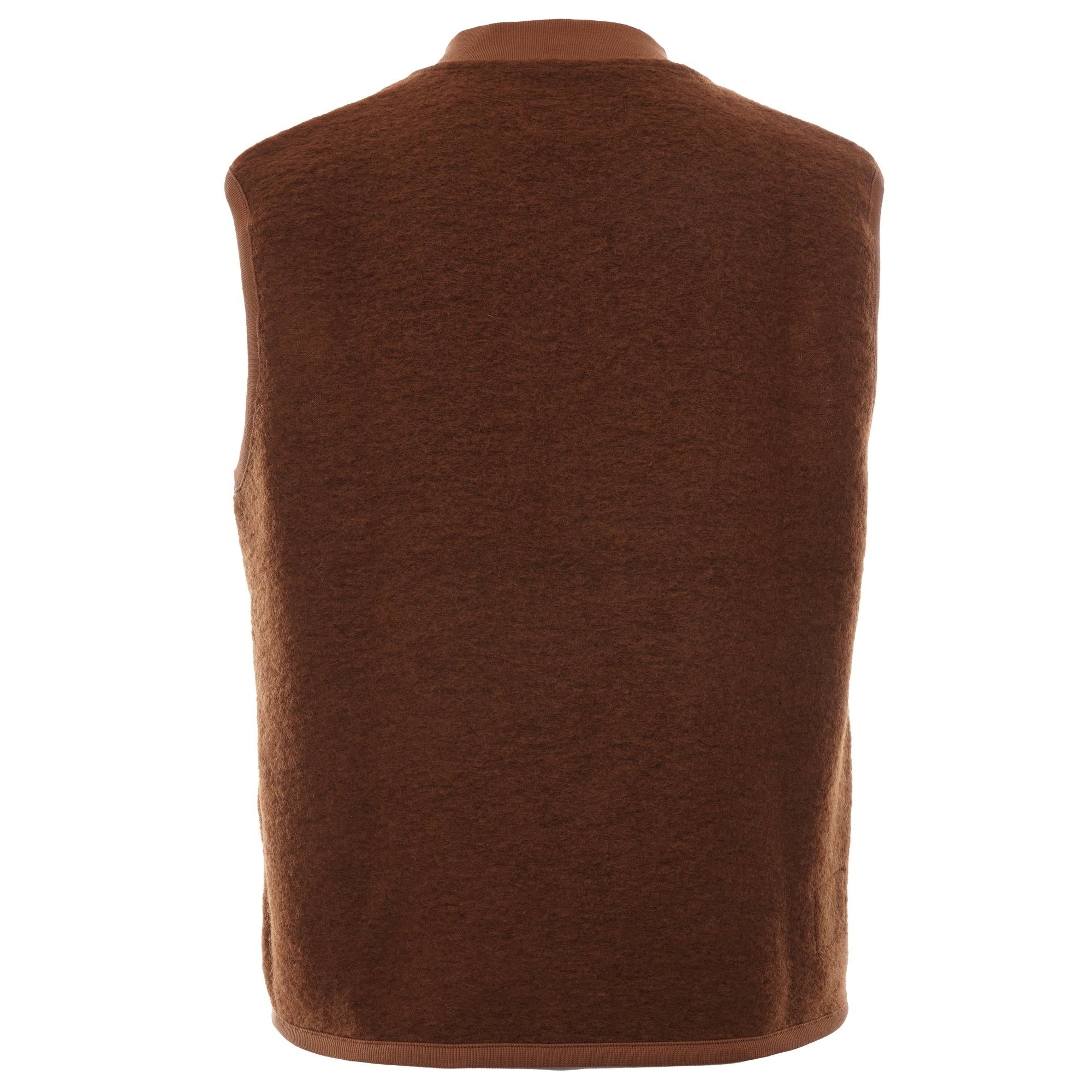 Zip Waistcoat Wool Fleece - Rust
