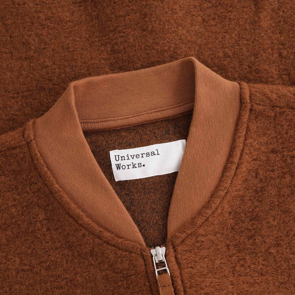 Zip Waistcoat Wool Fleece - Rust