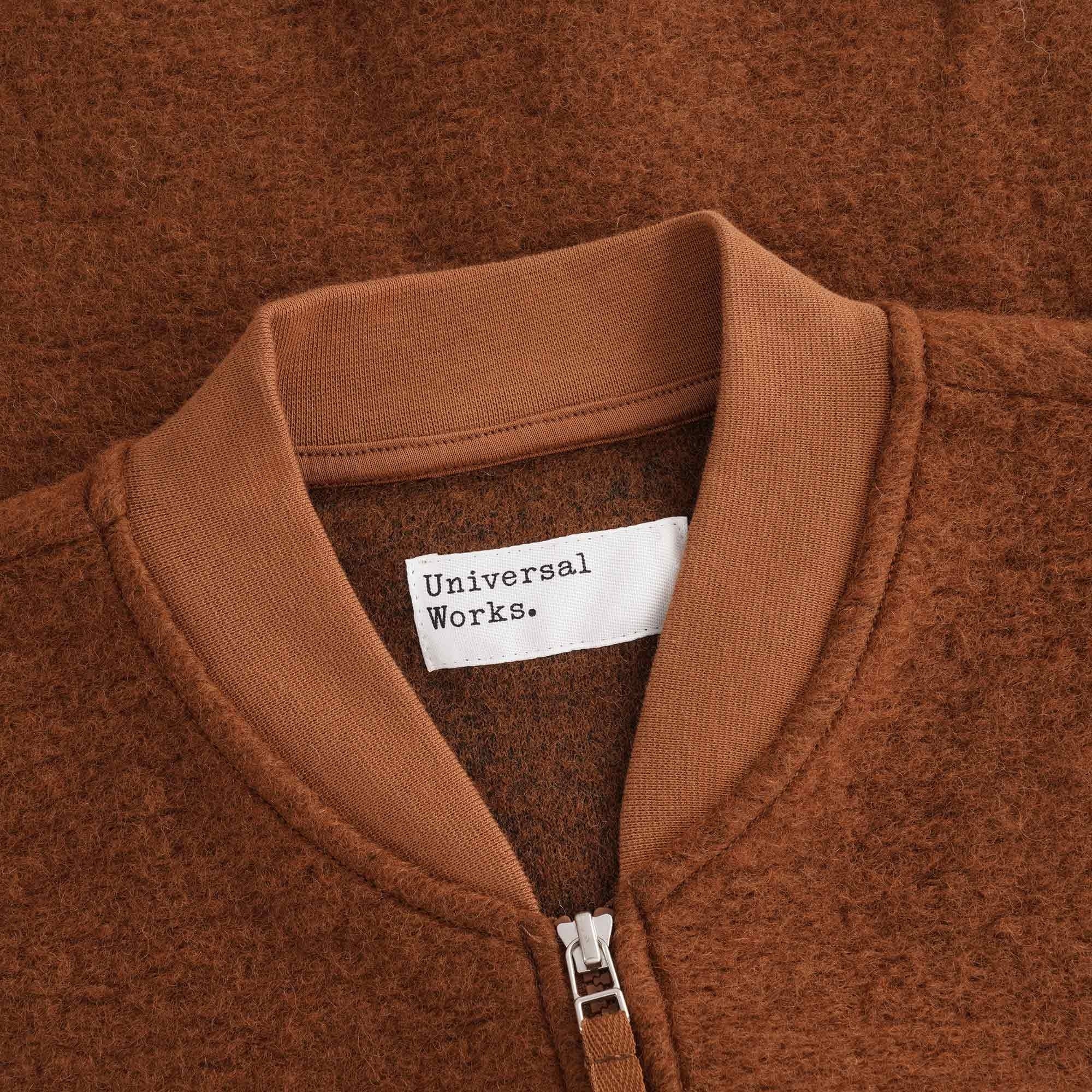 Zip Waistcoat Wool Fleece - Rust