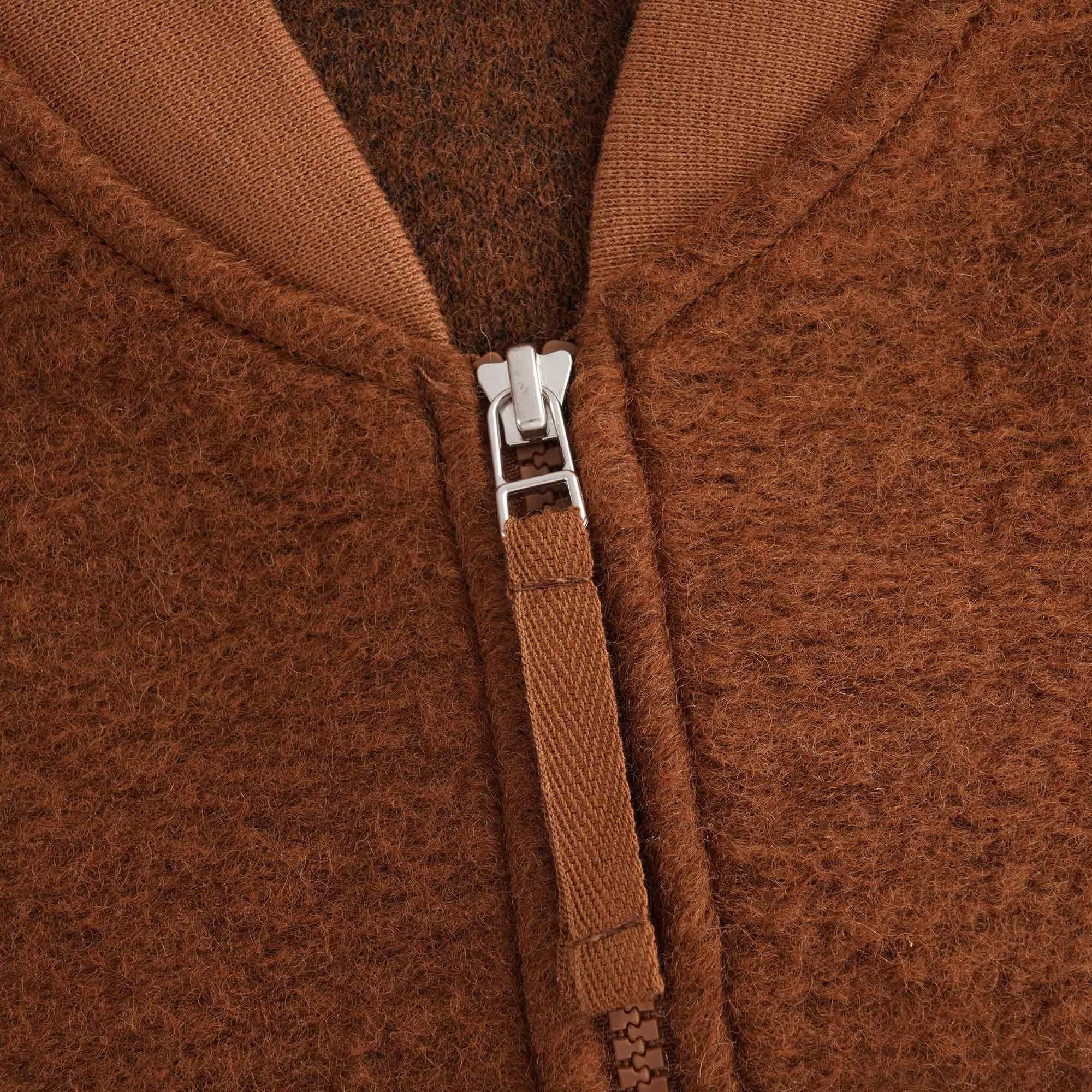 Zip Waistcoat Wool Fleece - Rust