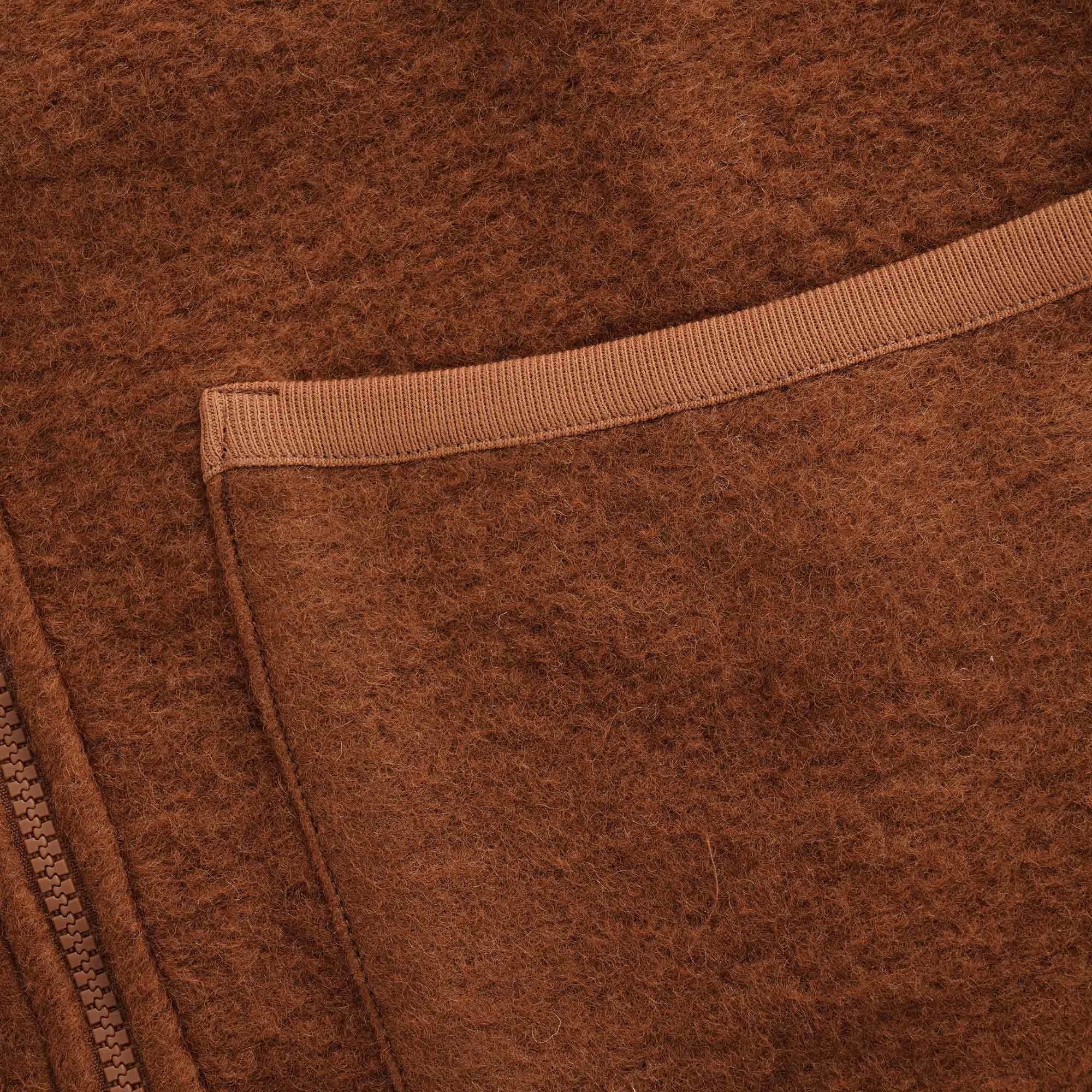 Zip Waistcoat Wool Fleece - Rust