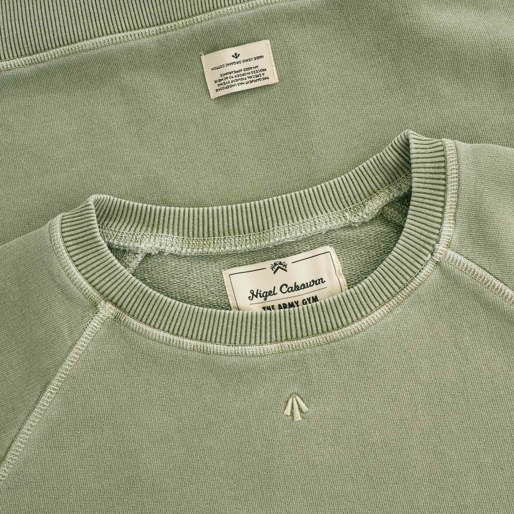 Embroidered Arrow Short Sleeve Crew - Army
