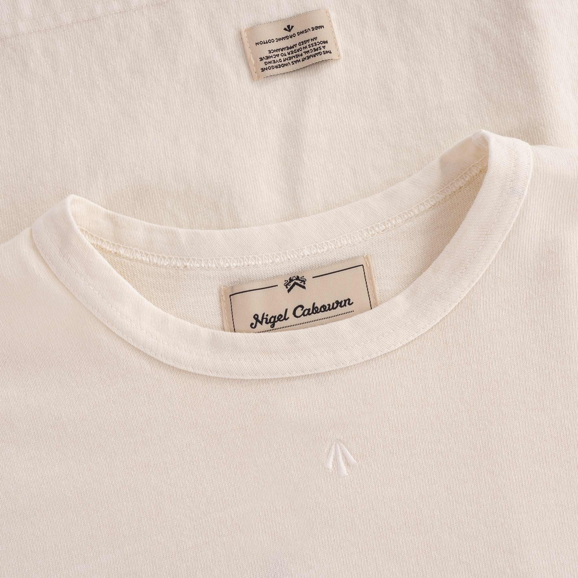 Embroidered Arrow Long Sleeve Tee - Natural