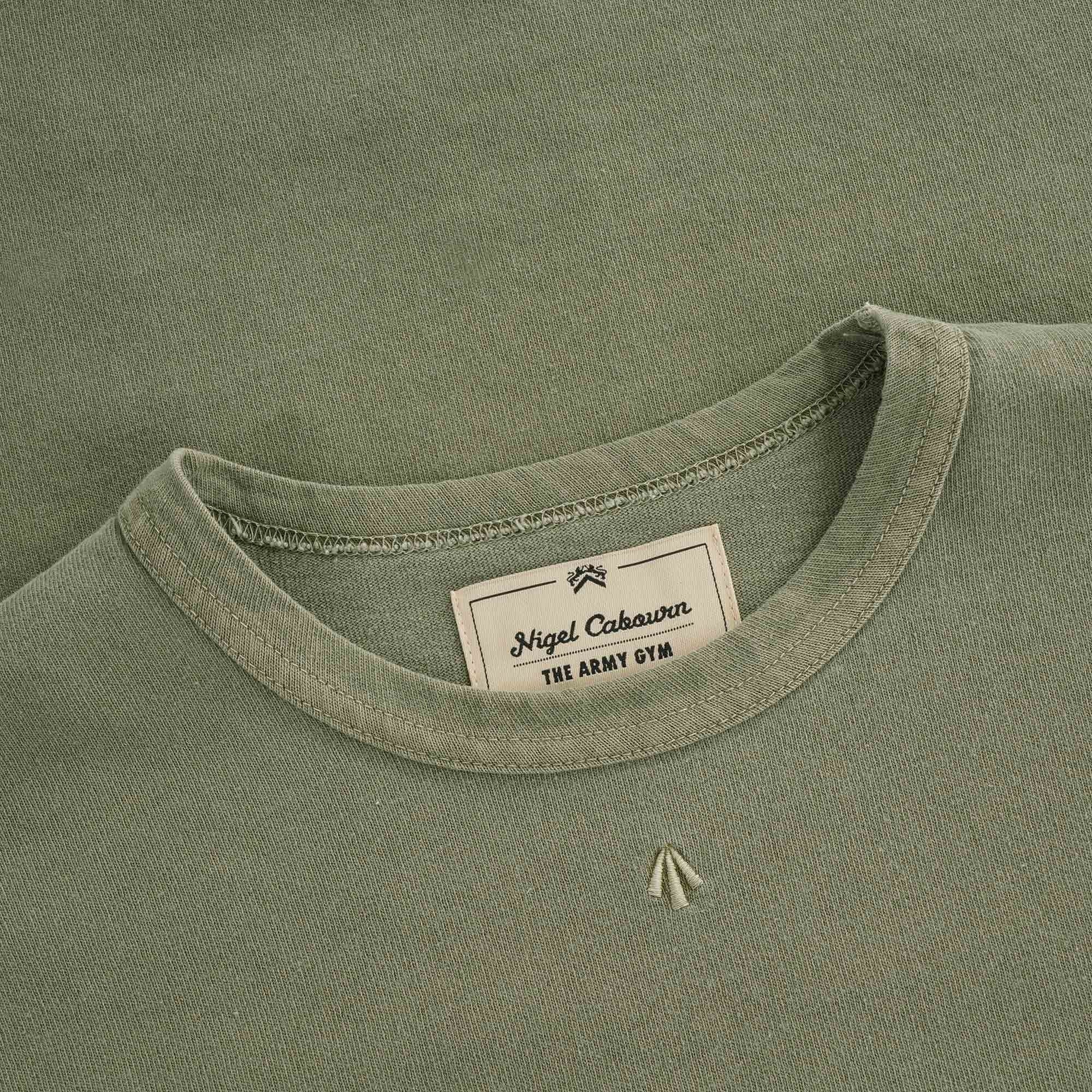 Embroidered Arrow Long Sleeve Tee - Army