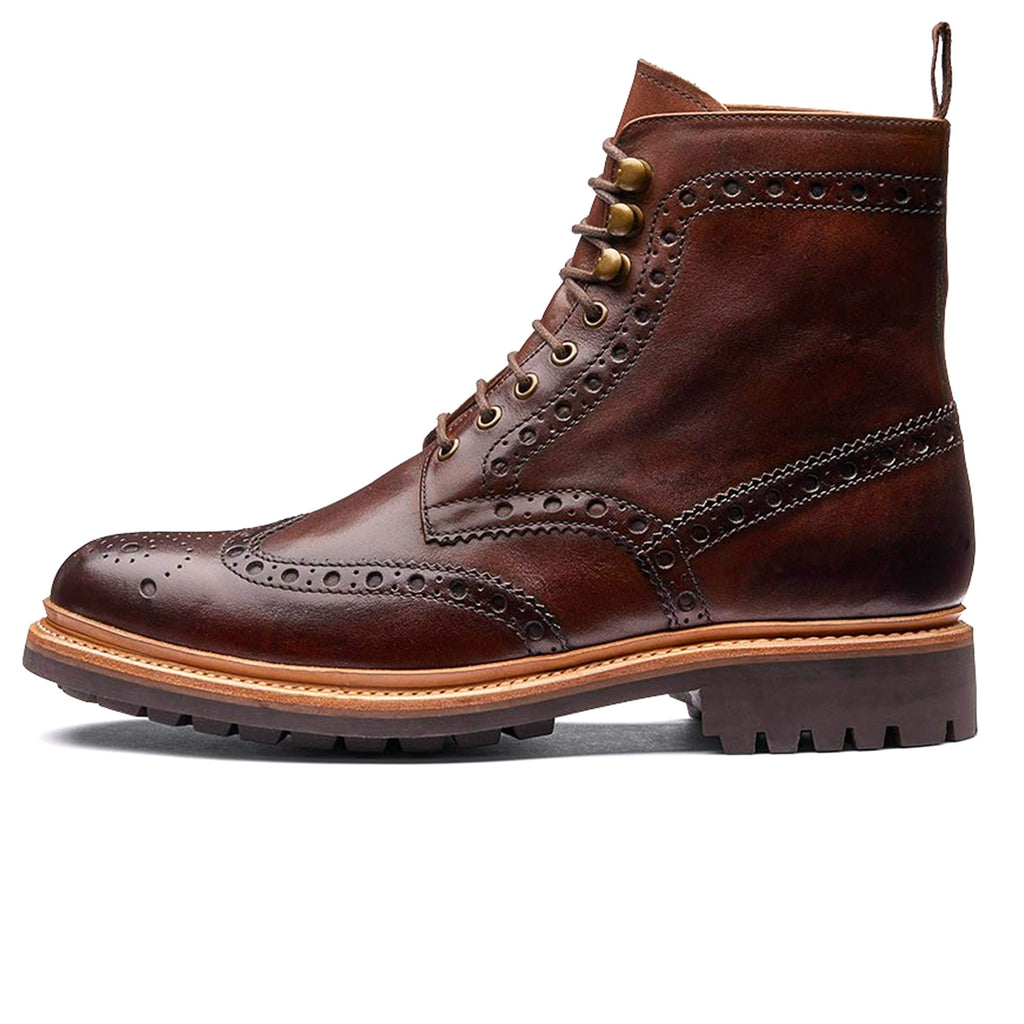 Fred Brogue Boot - Dark Brown