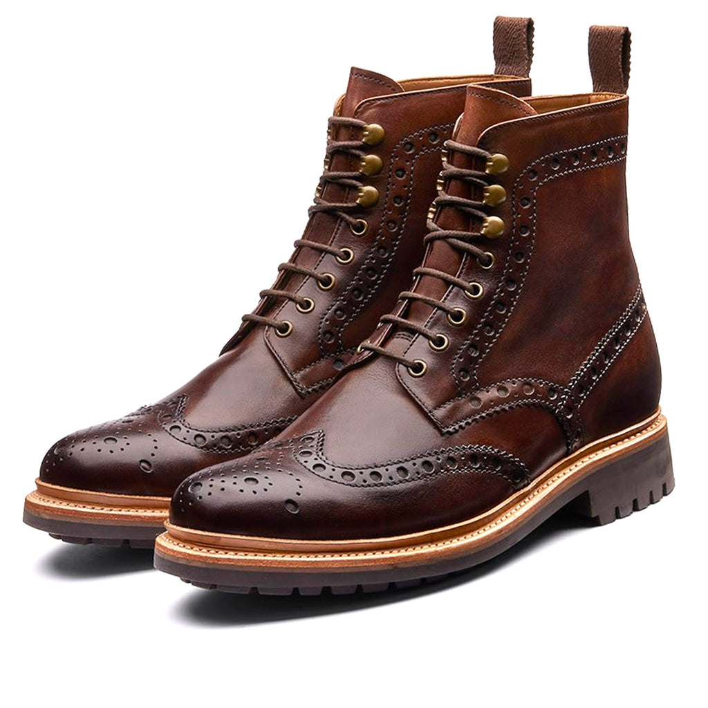 Fred Brogue Boot - Dark Brown
