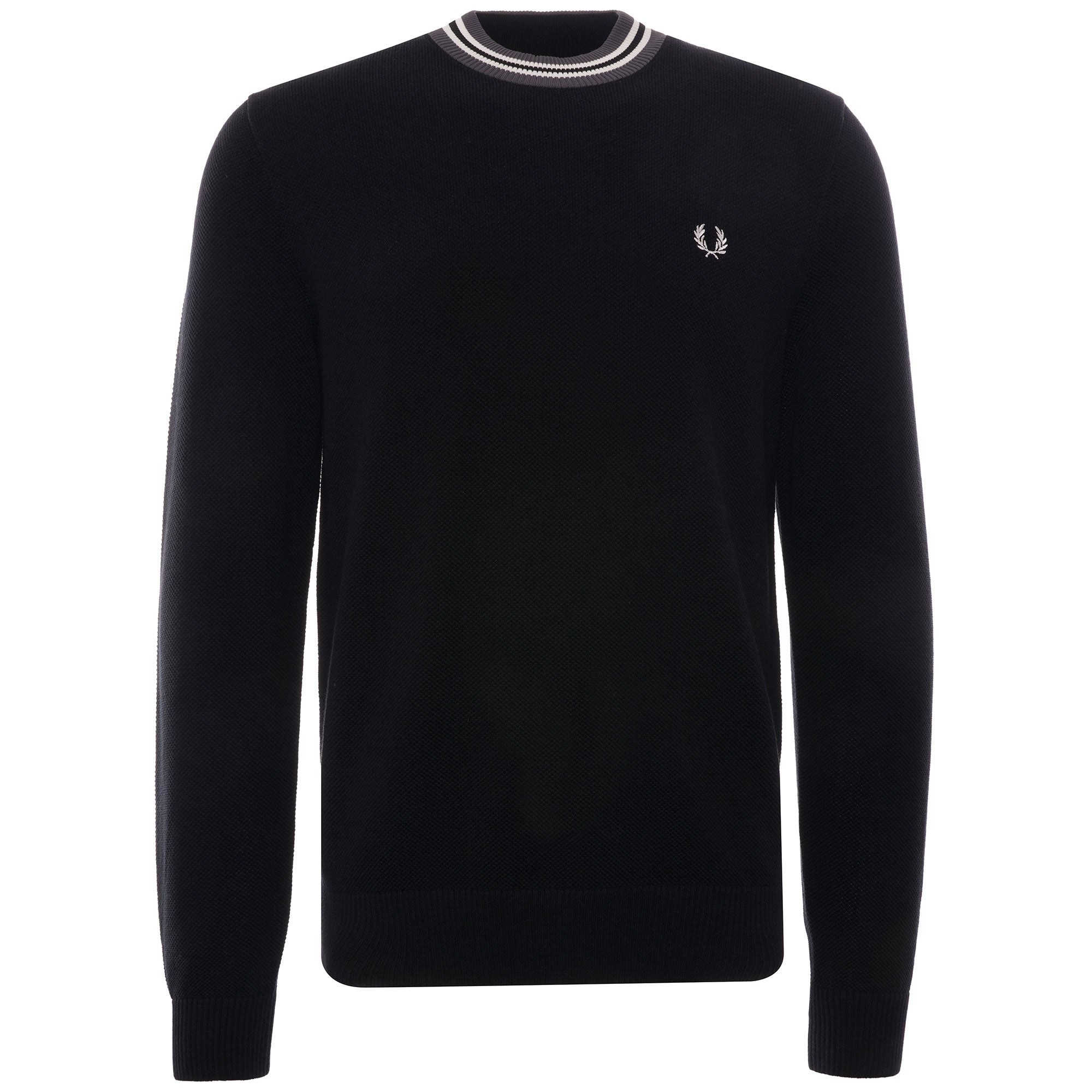 Striped Neck Jumper - Black