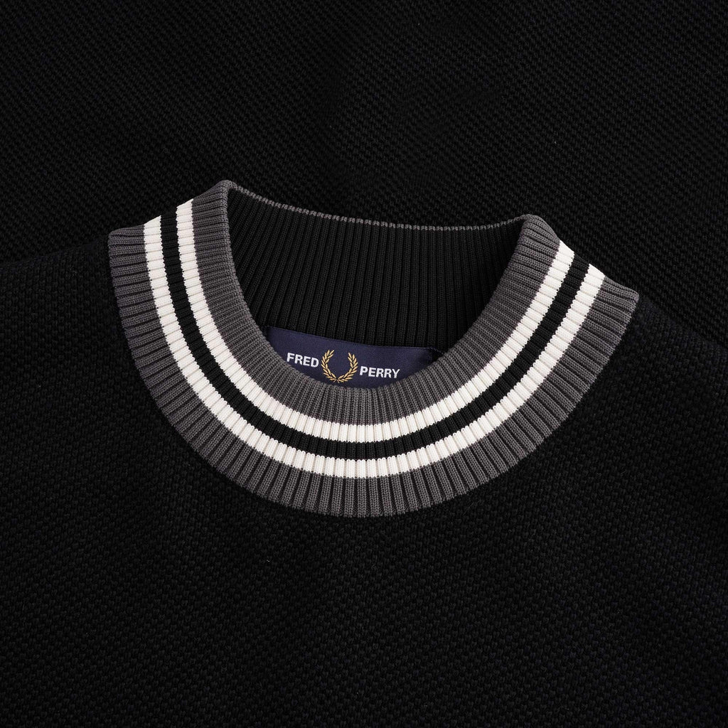 Striped Neck Jumper - Black