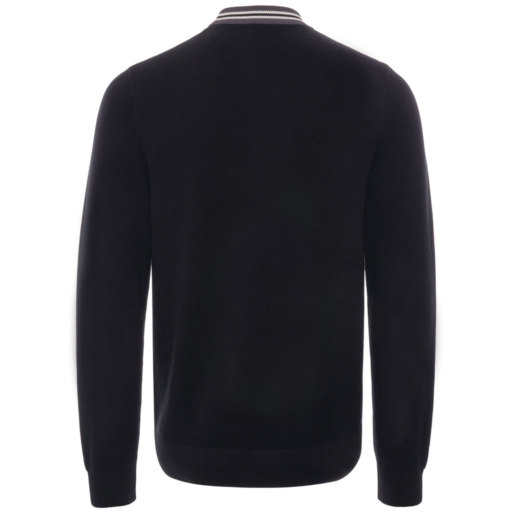 Striped Neck Jumper - Black