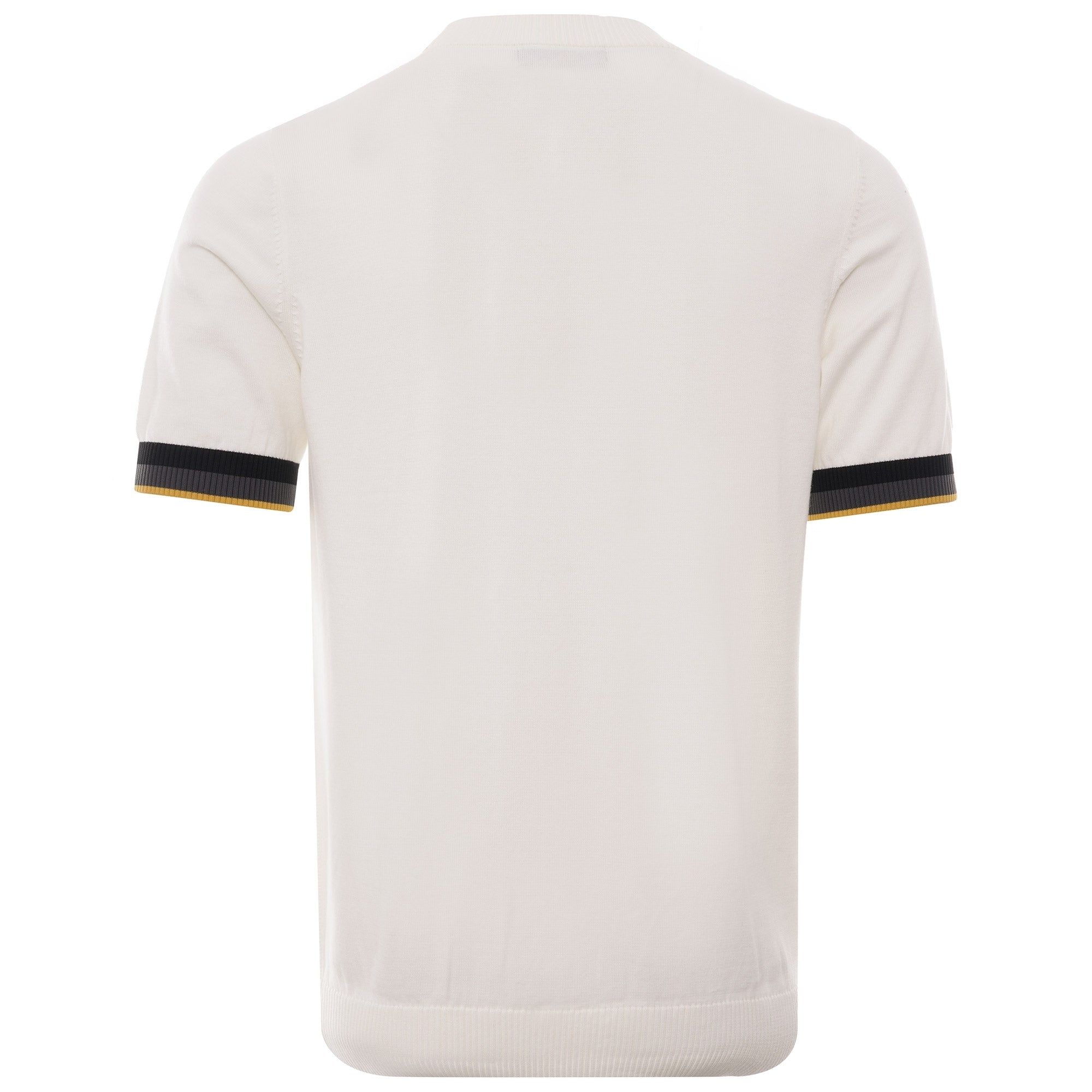 Striped Cuff Knitted T-Shirt - Snow White