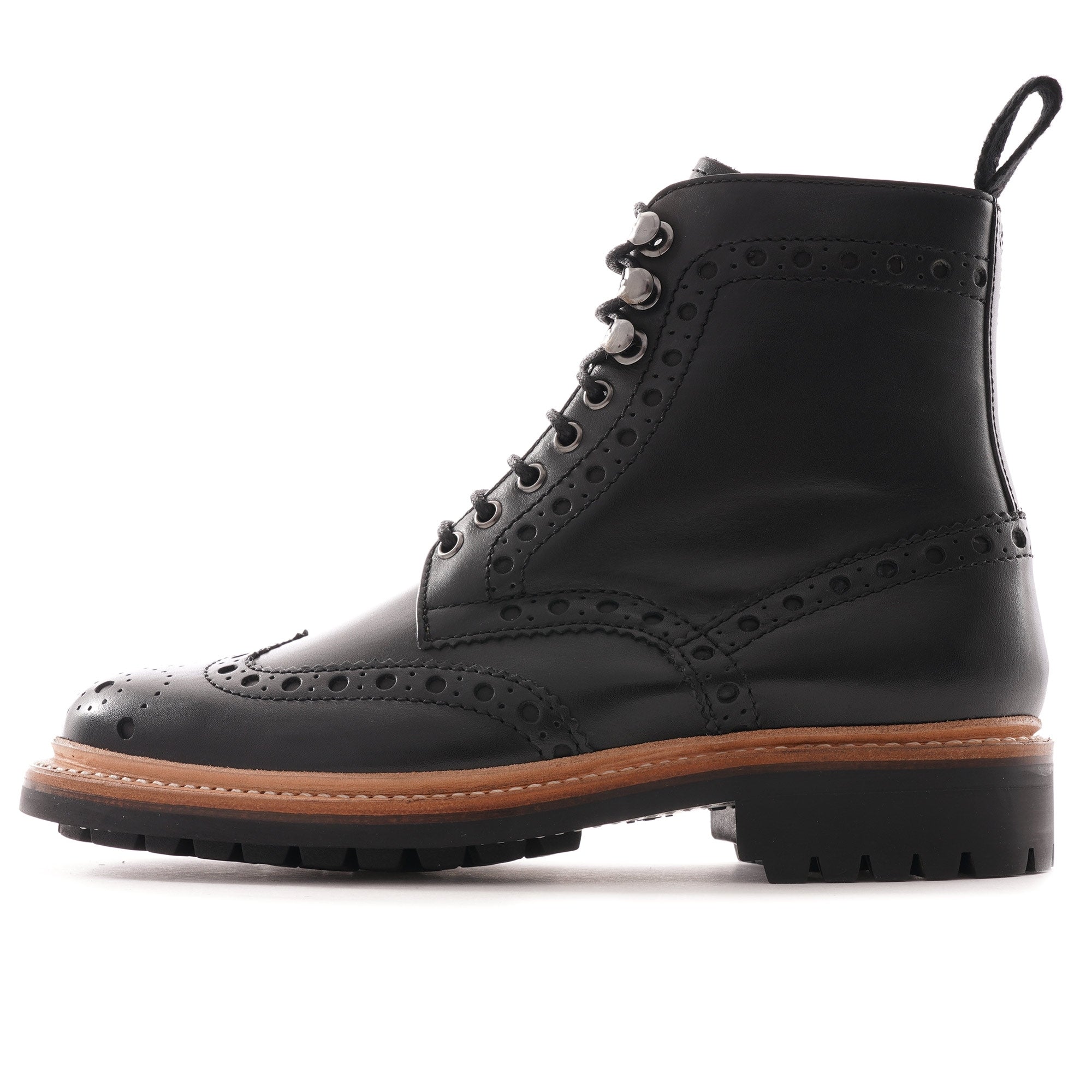 Grenson Fred Brogue Boot - Black – Stuarts London