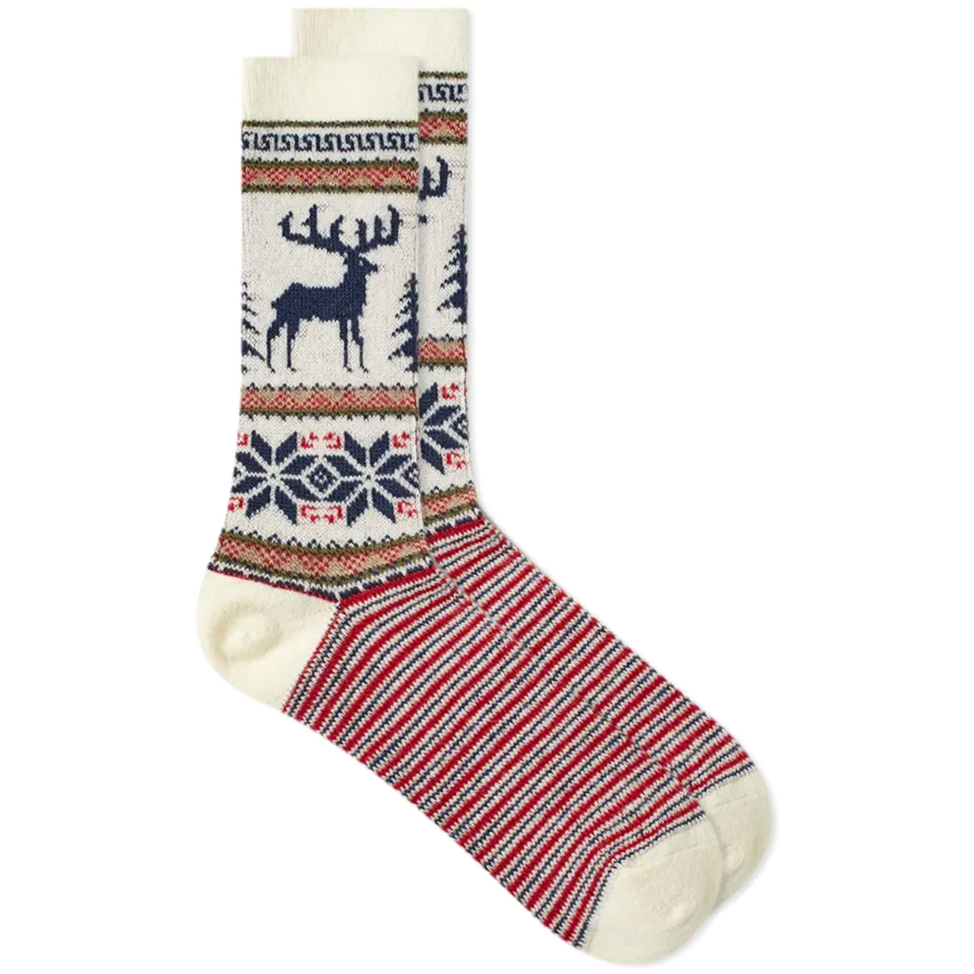 Wool Ski JQ Crew Sock - Off White