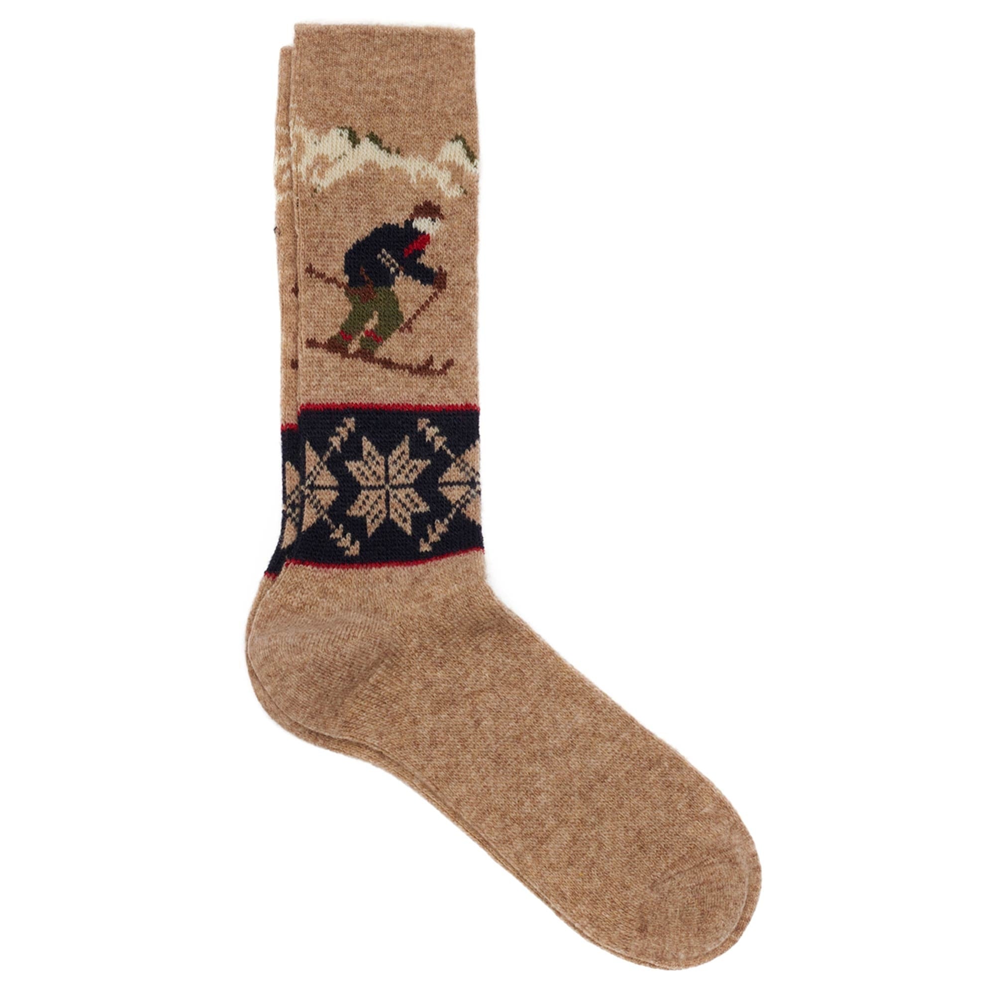 Wool Ski JQ Crew Sock - Beige