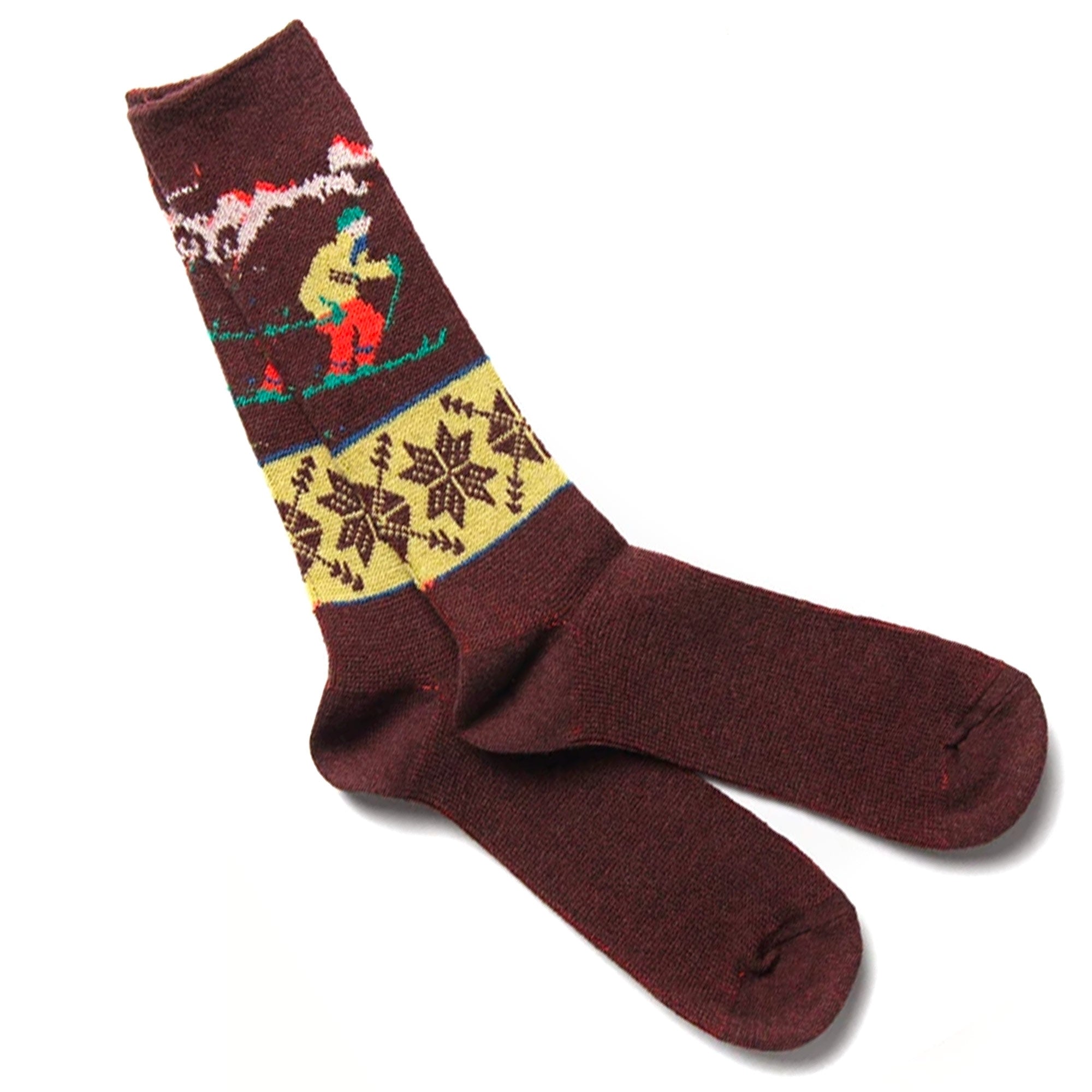 Wool Ski JQ Crew Sock - Wine