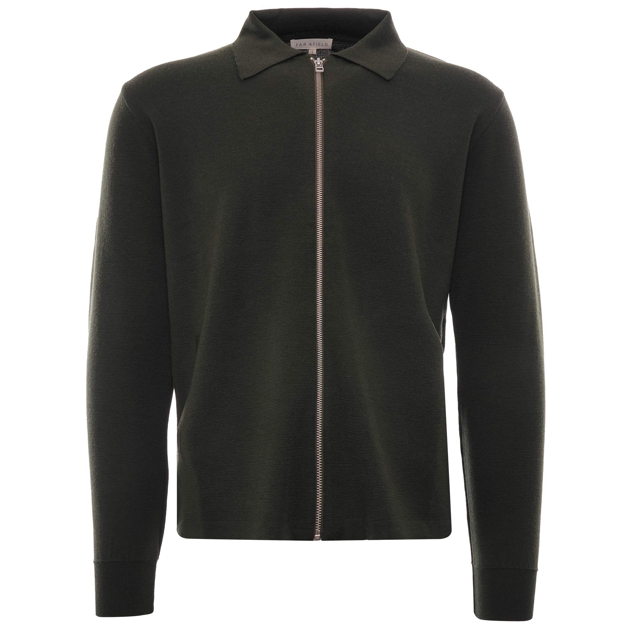 Alexsey Zipper Cardigan - Dark Olive