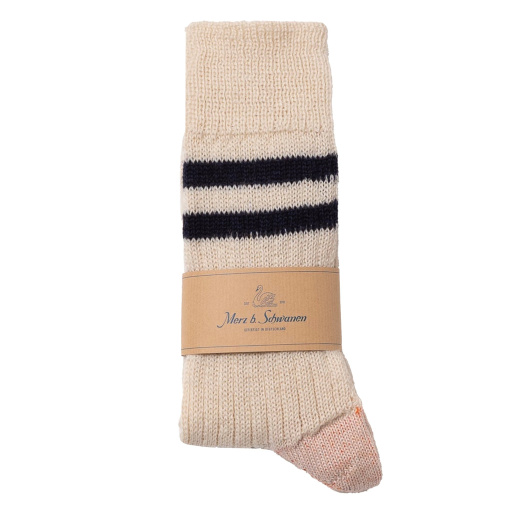 Retro Sport Socks Striped - Natural/Ink