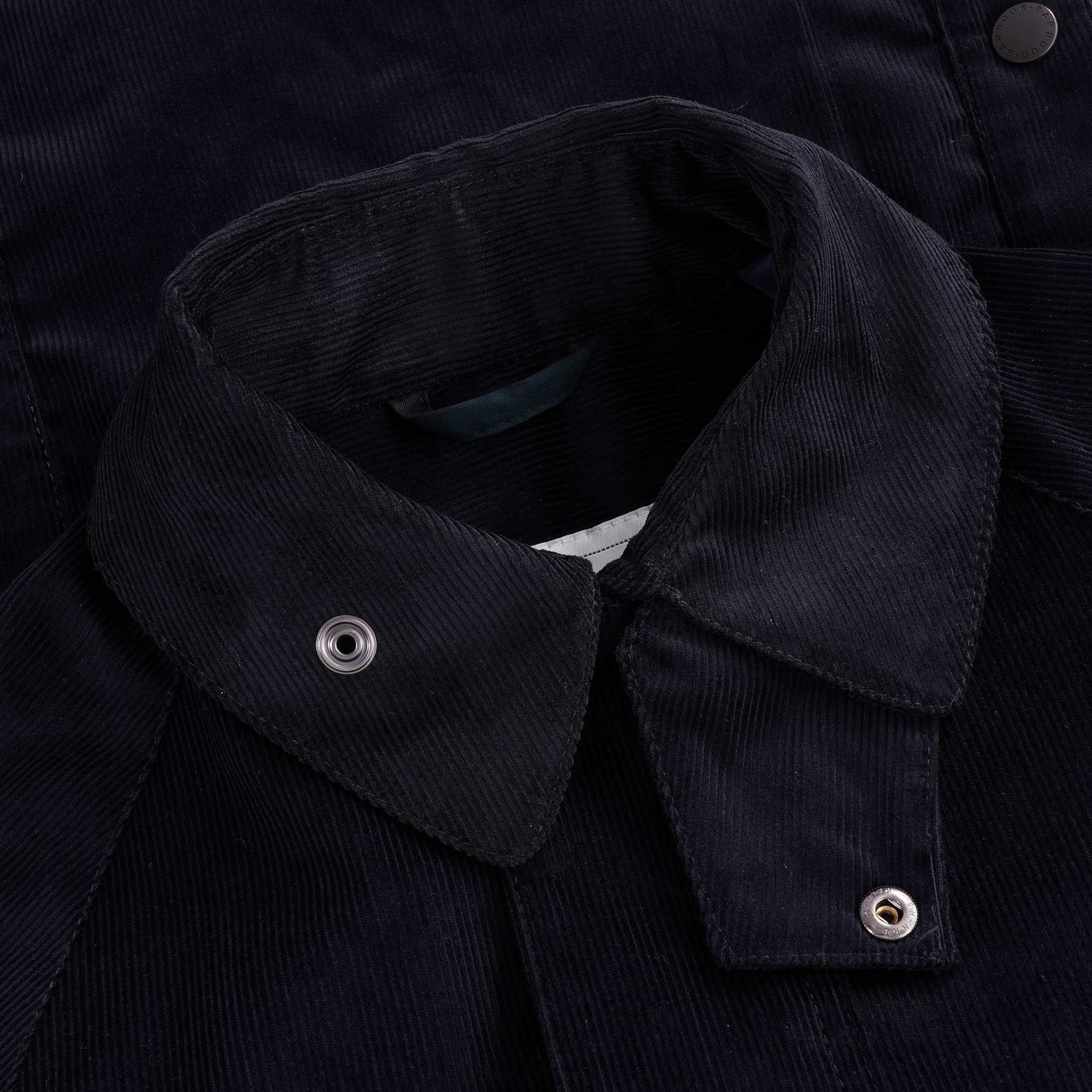 Cord Slim Line Bedale Casual Jacket - Navy