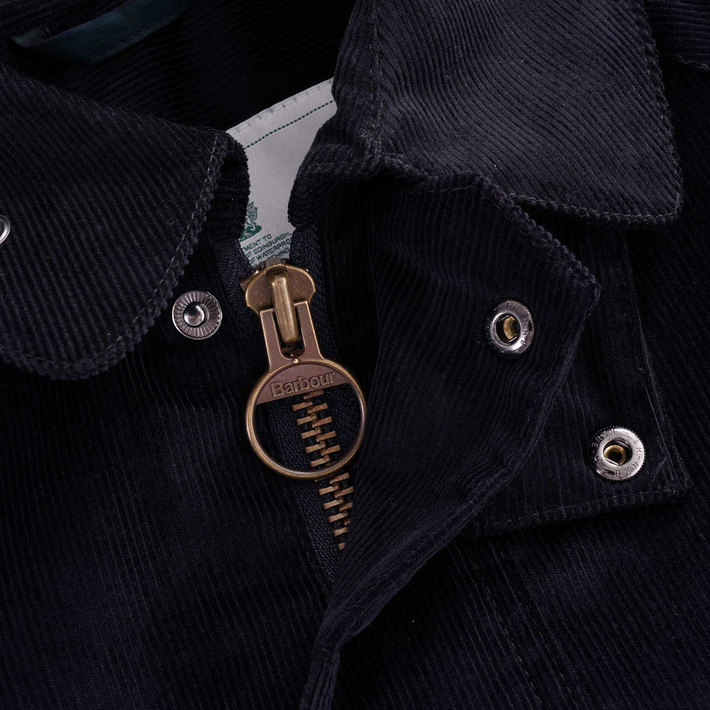Cord Slim Line Bedale Casual Jacket - Navy