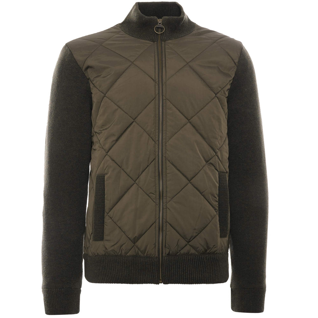 Arch Diamond Quilt Knit Jacket - Olive