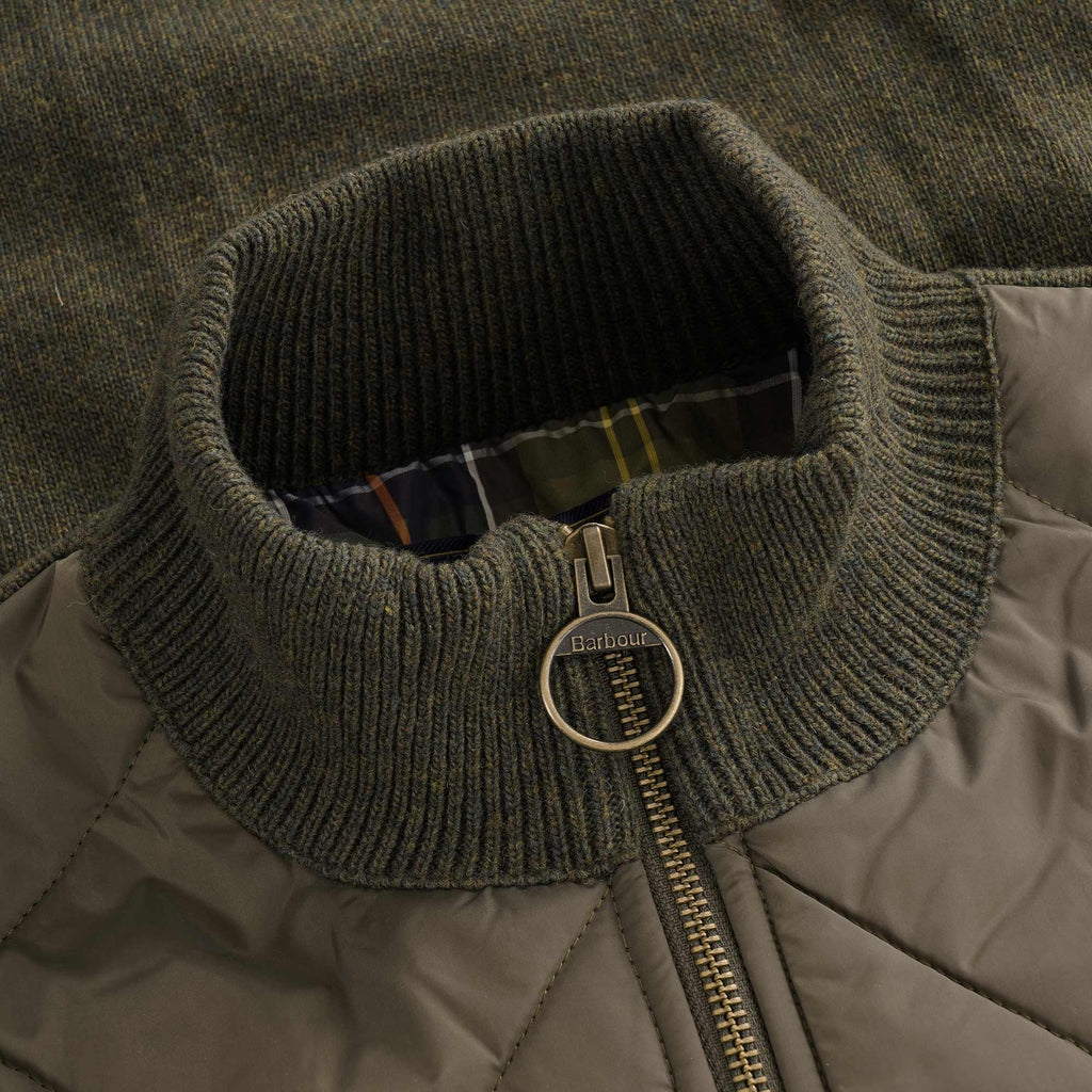 Arch Diamond Quilt Knit Jacket - Olive