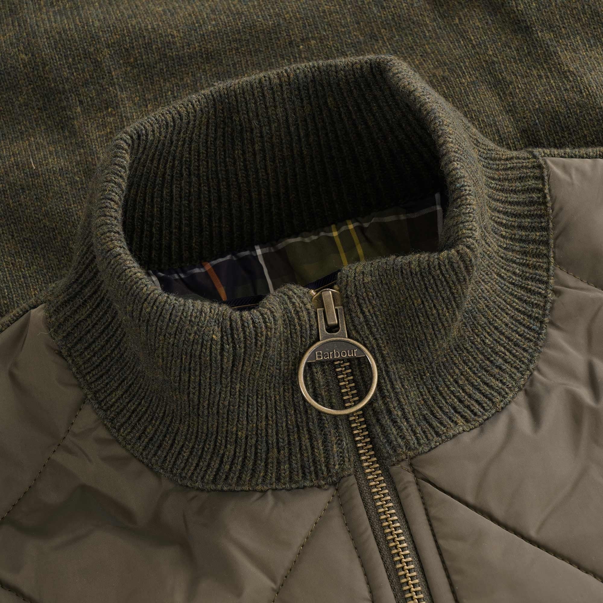 Arch Diamond Quilt Knit Jacket - Olive