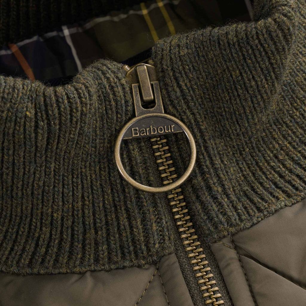 Arch Diamond Quilt Knit Jacket - Olive