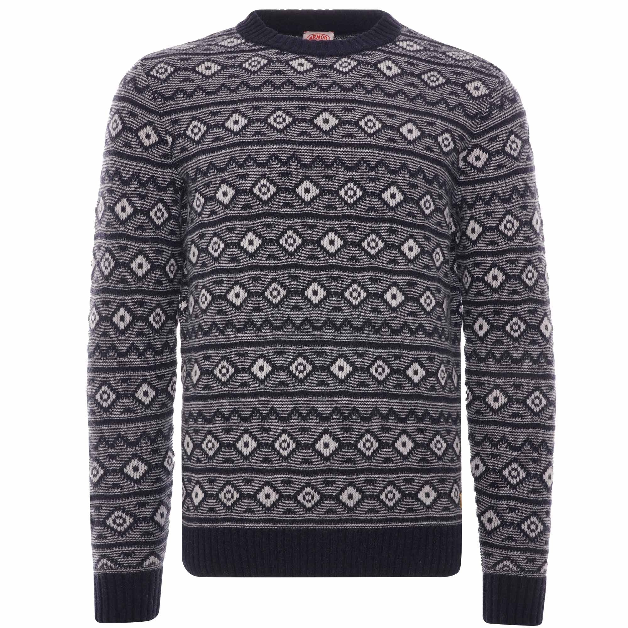 Jacquard Crewneck Jumper - Navy