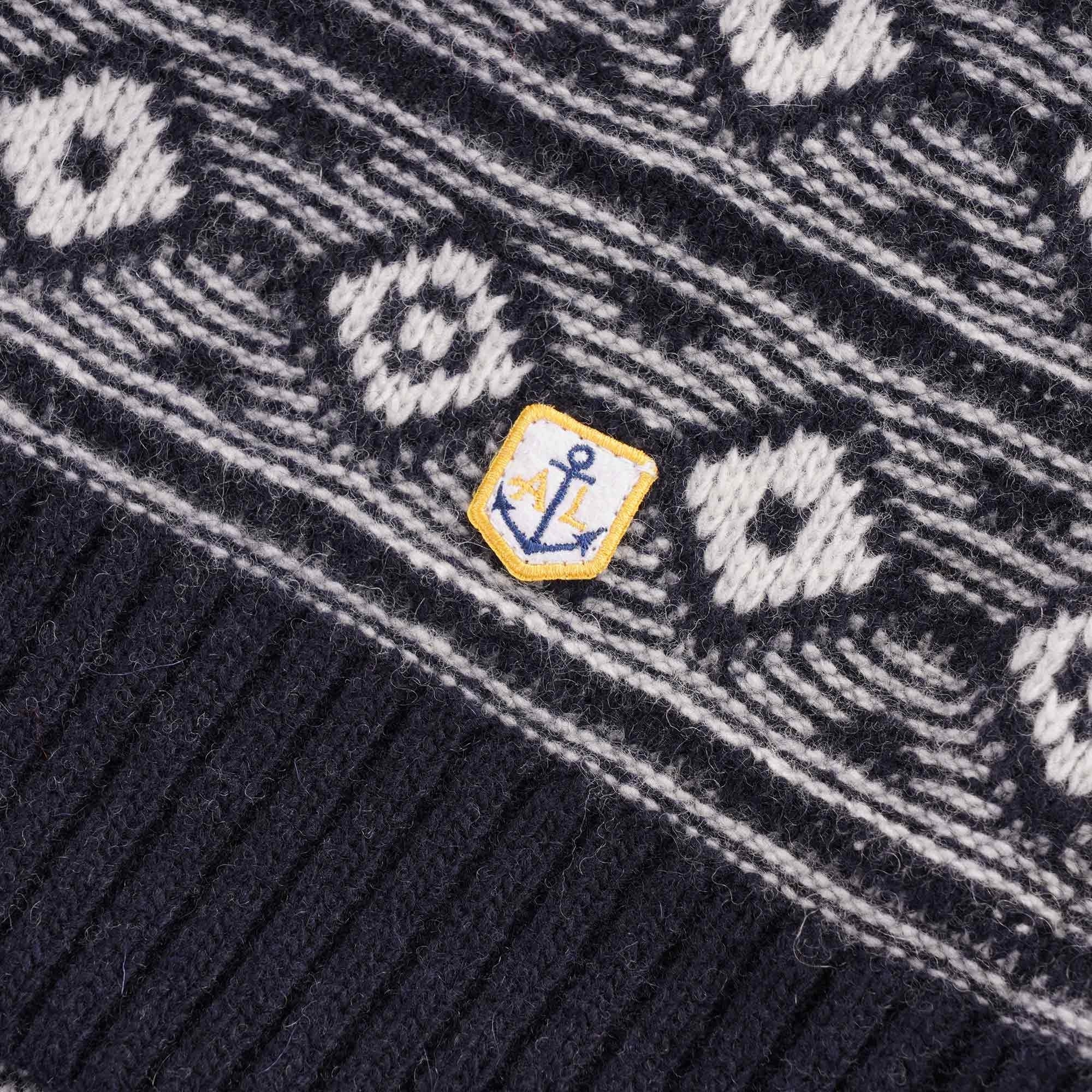 Jacquard Crewneck Jumper - Navy