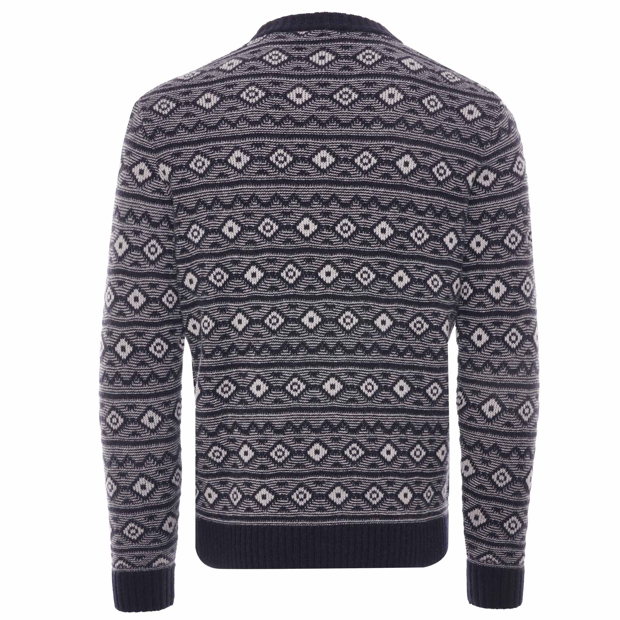 Jacquard Crewneck Jumper - Navy