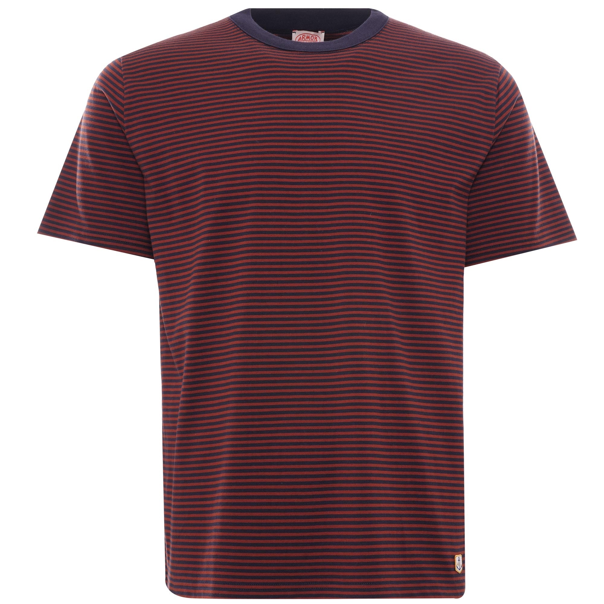 Organic Cotton Striped Heritage T-Shirt - Navy/Sequoia