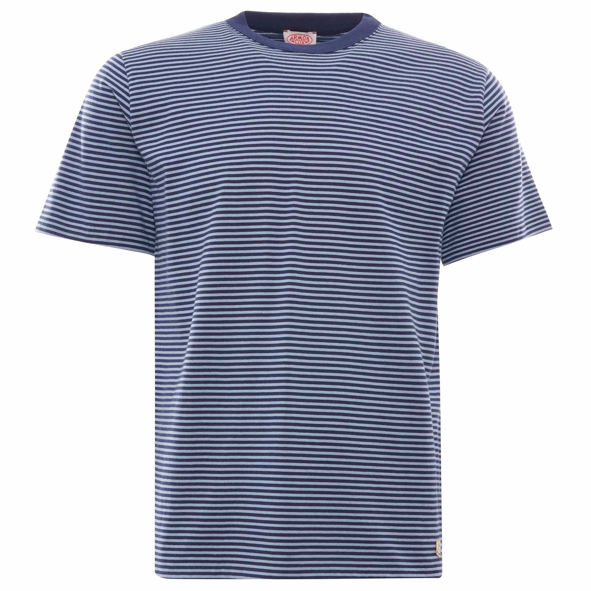 Organic Cotton Striped Heritage T-Shirt - Avisco/Stone