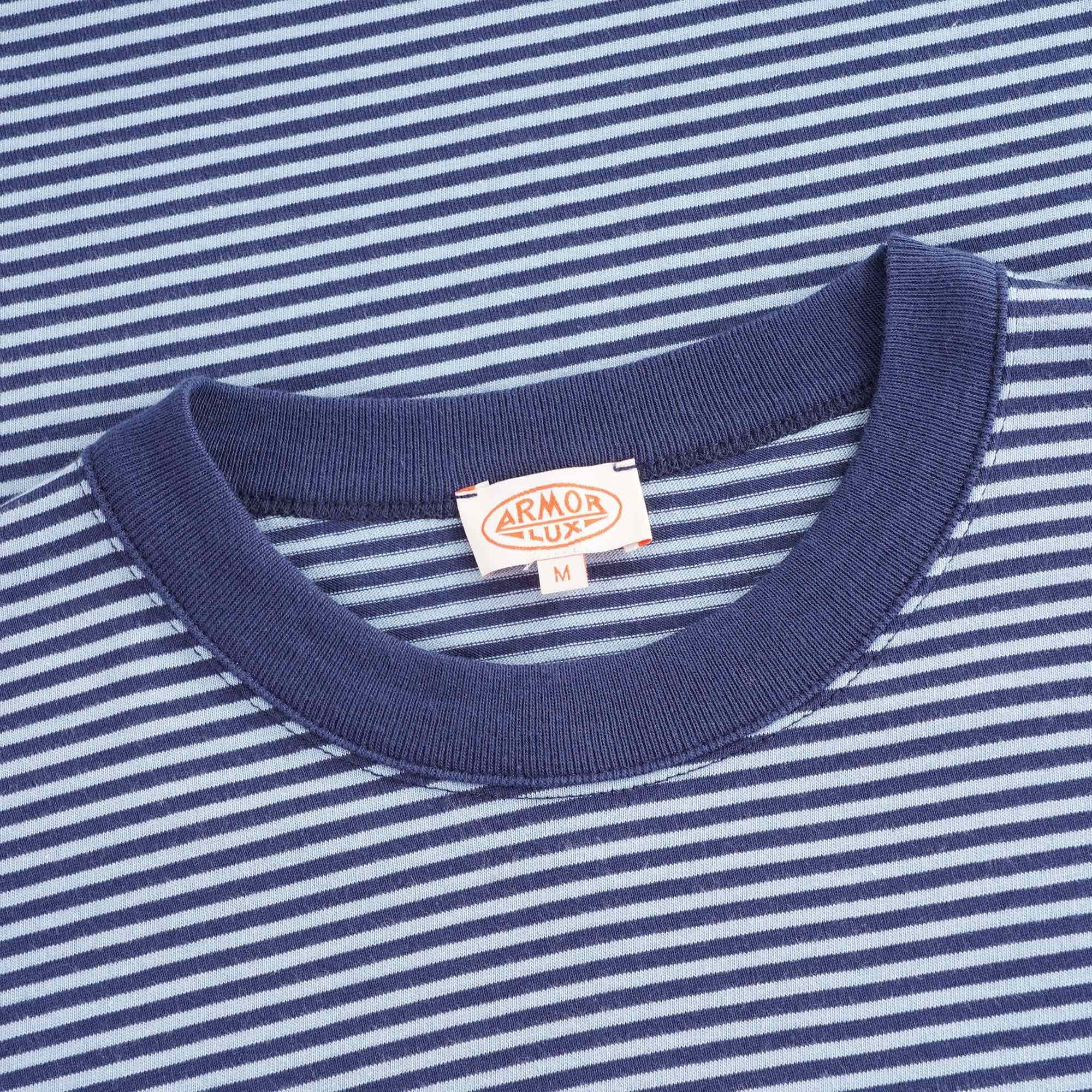 Organic Cotton Striped Heritage T-Shirt - Avisco/Stone