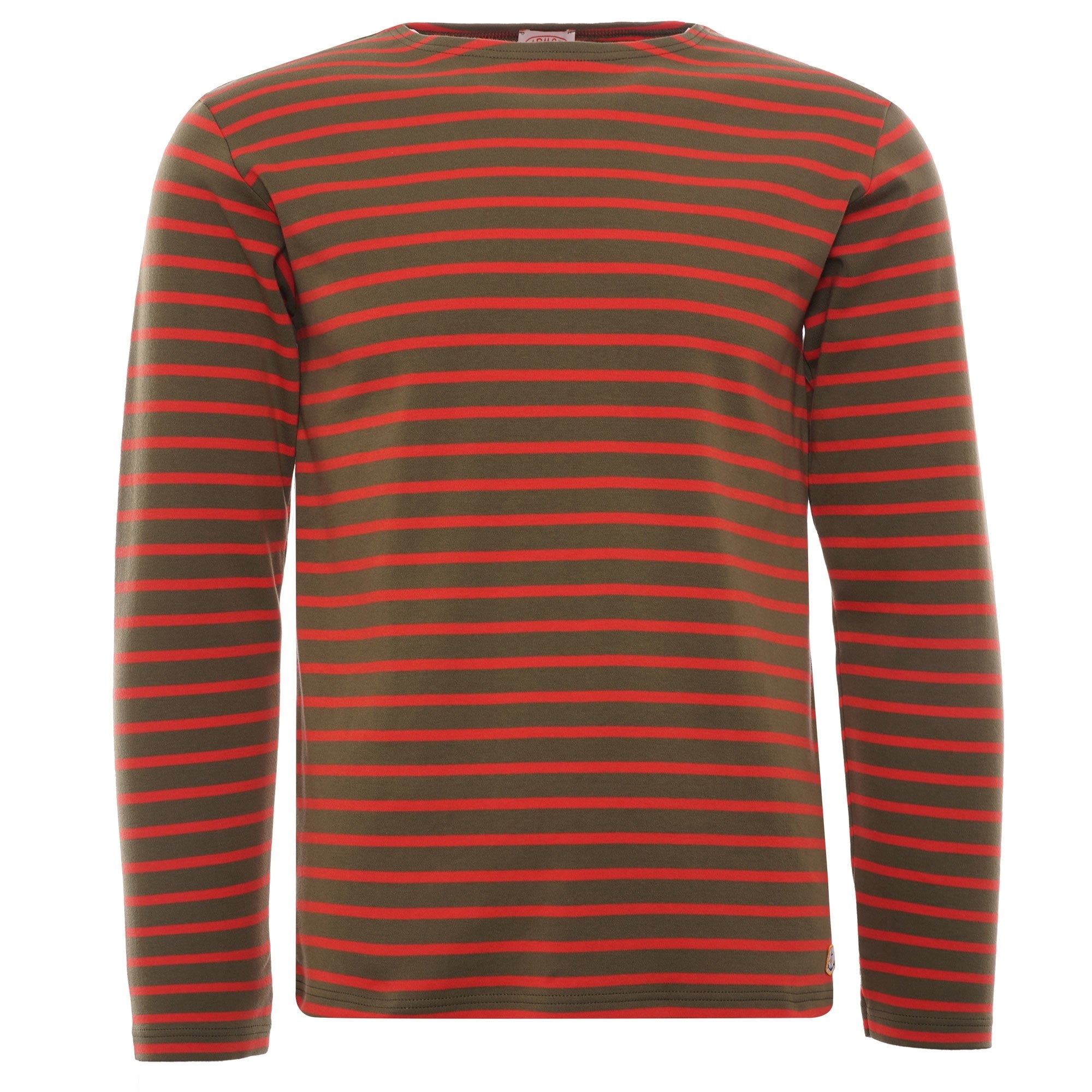 Breton Striped Shirt  - Khaki/Poppy