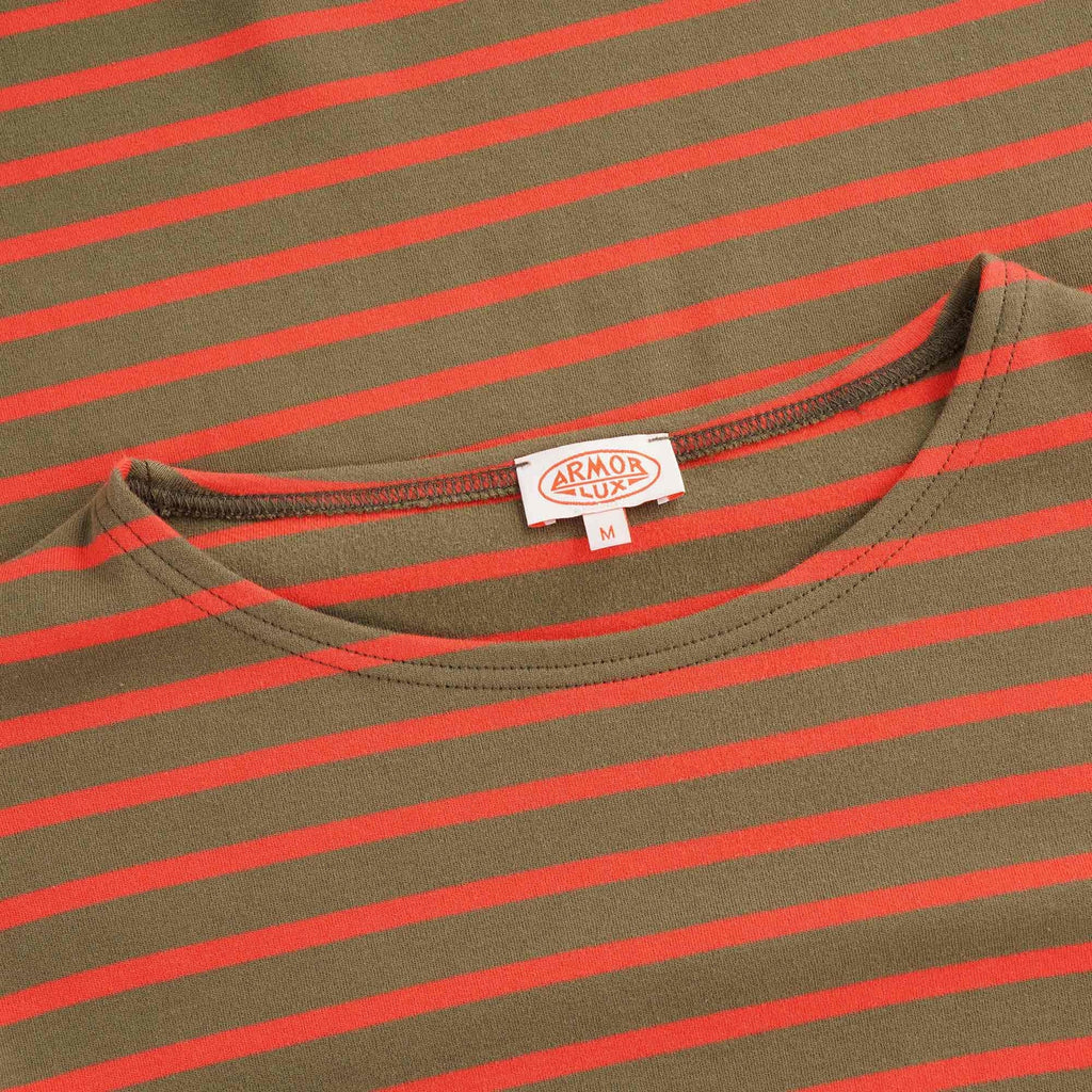Breton Striped Shirt  - Khaki/Poppy
