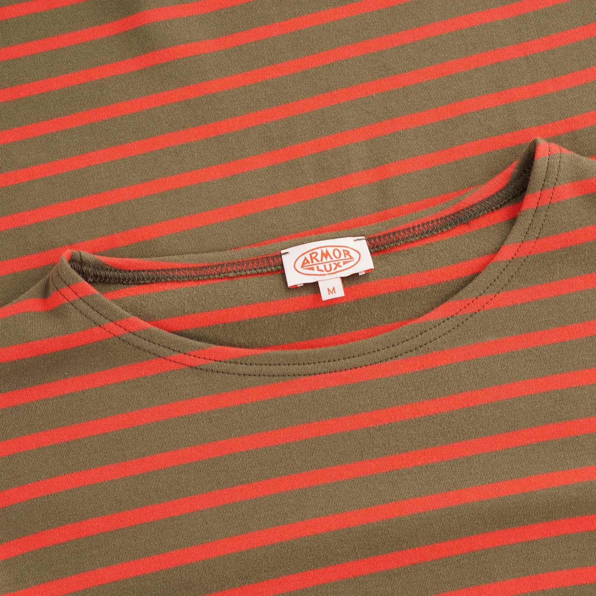 Breton Striped Shirt  - Khaki/Poppy