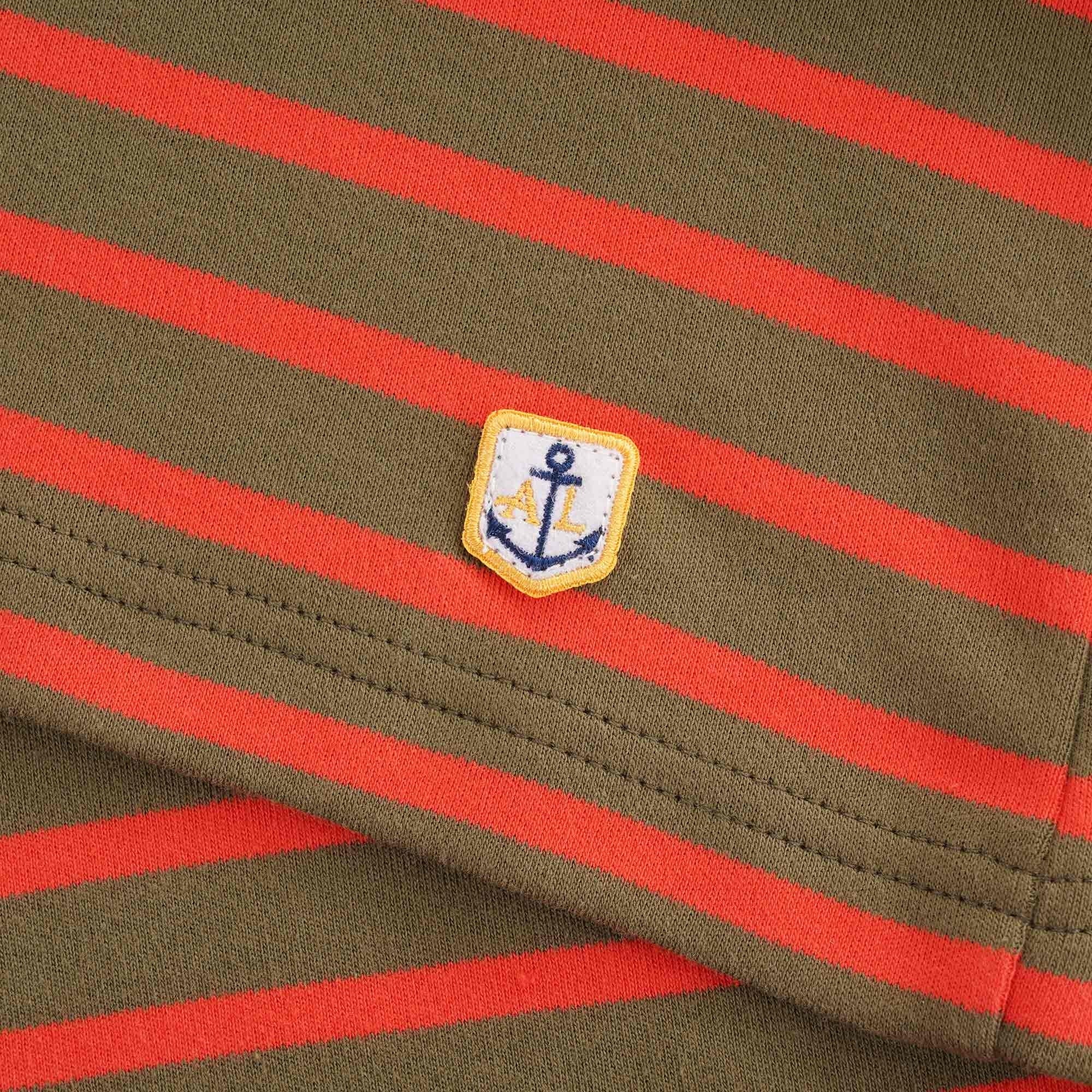Breton Striped Shirt  - Khaki/Poppy