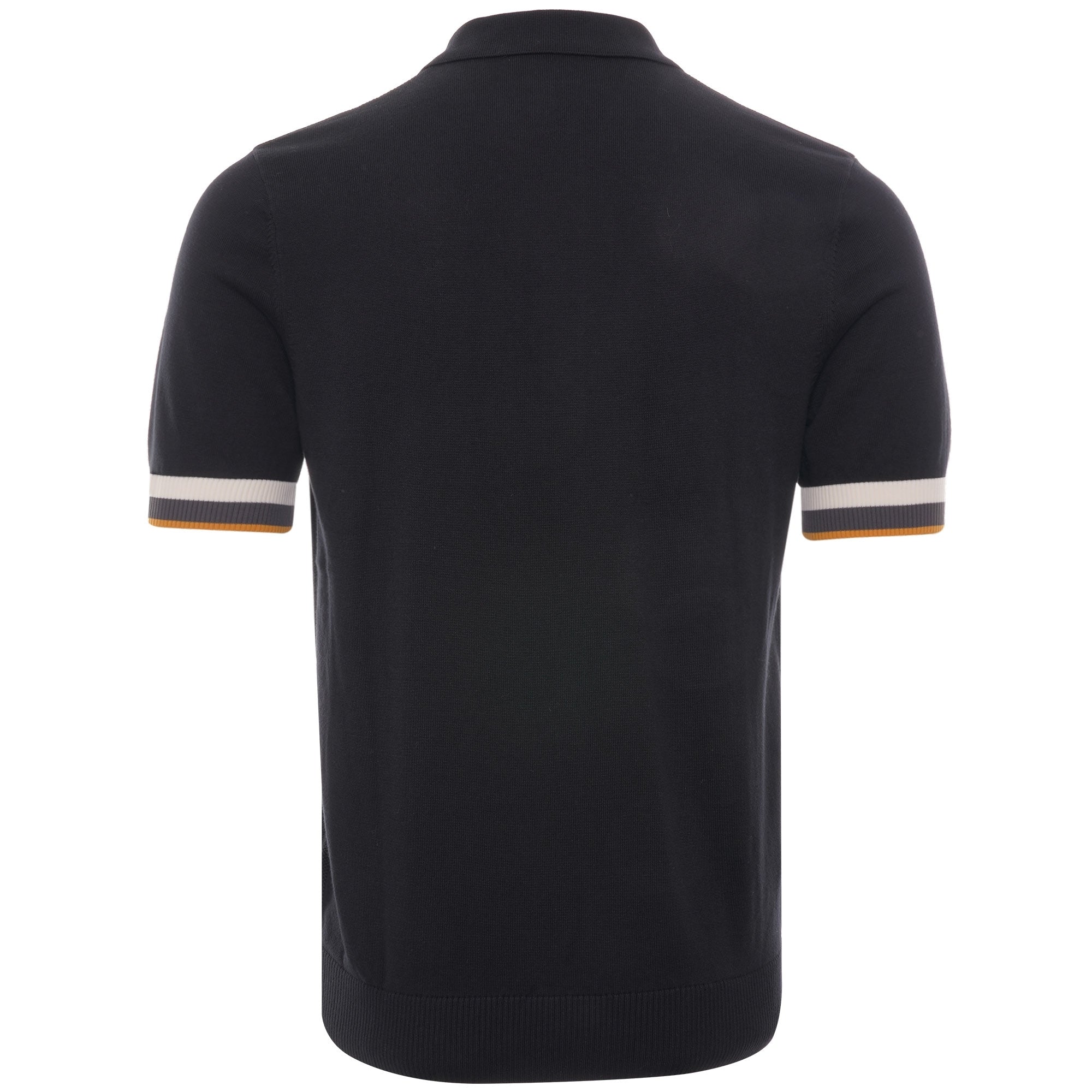 Striped Cuff Knitted Shirt - Black