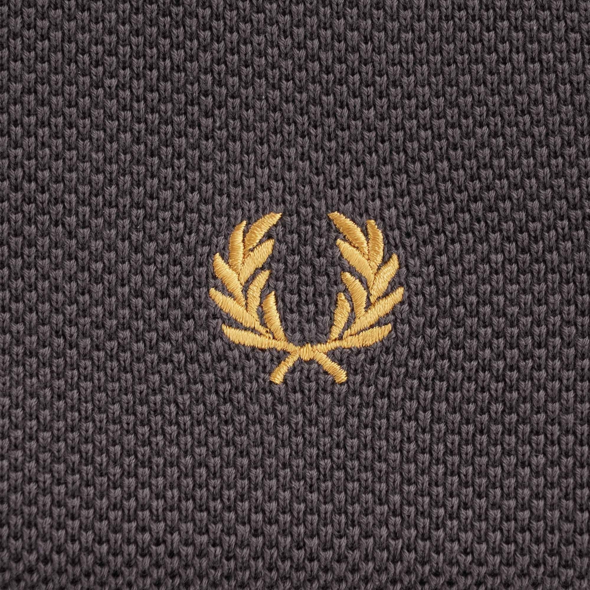 Striped Neck Jumper - Gunmetal