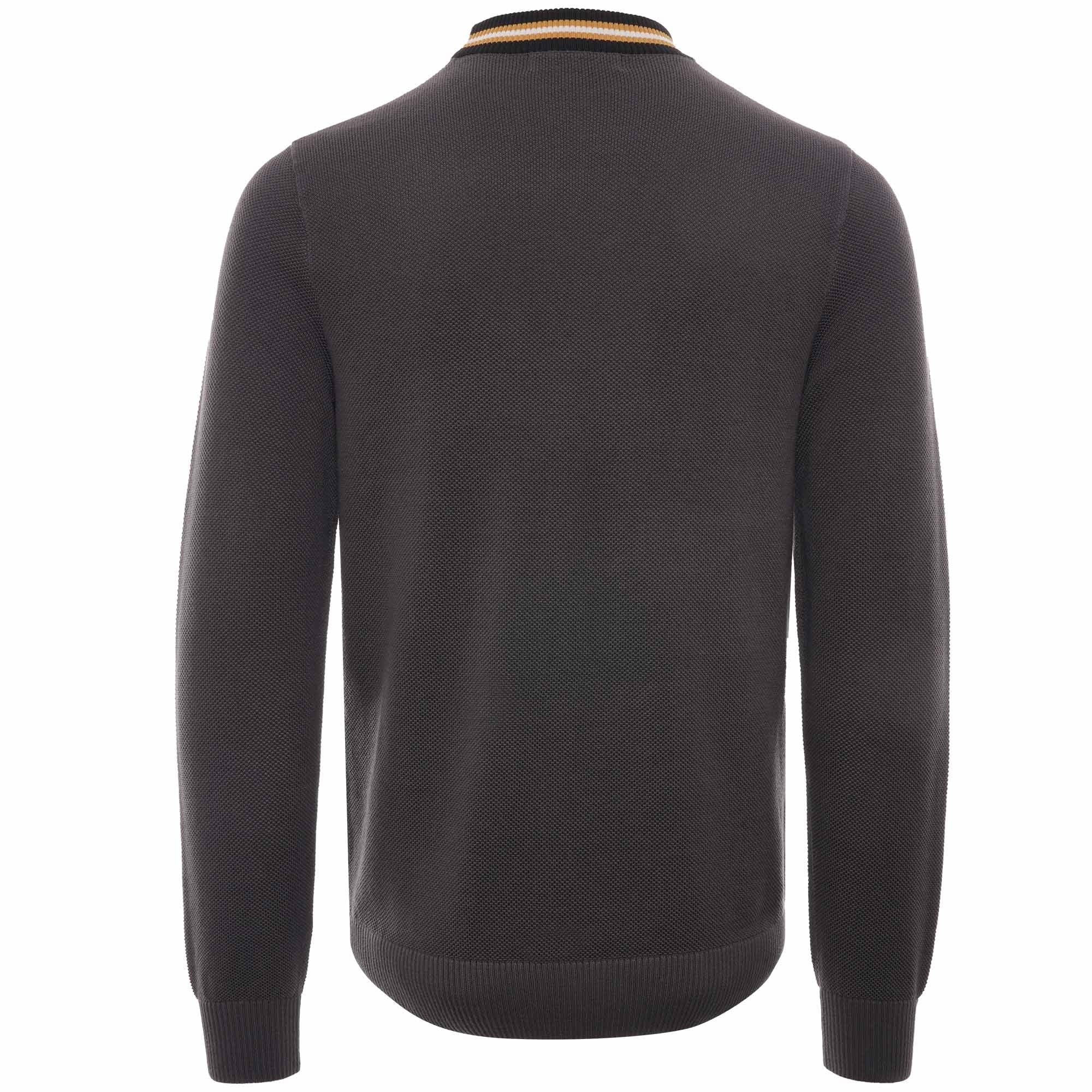 Striped Neck Jumper - Gunmetal