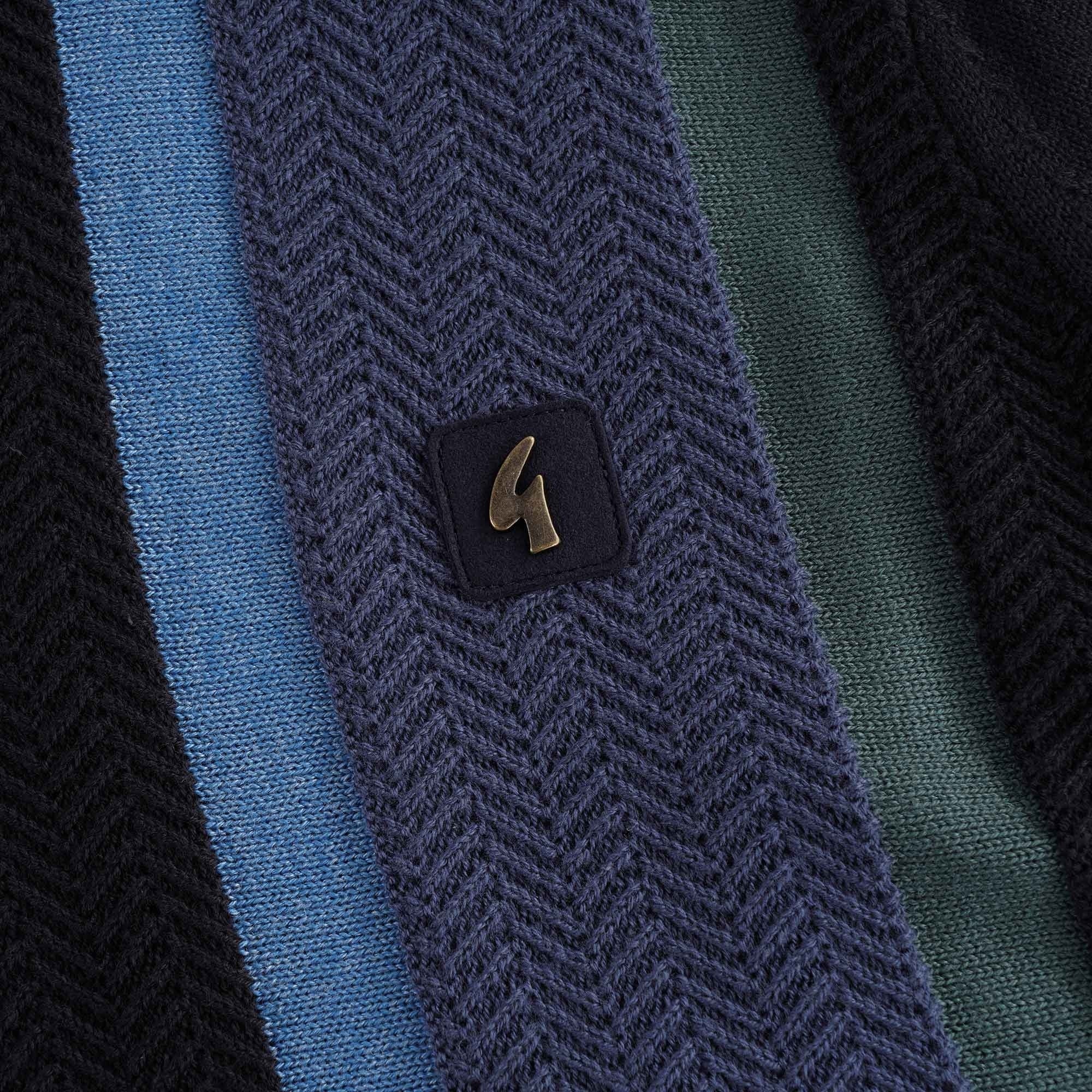 Freeman Knitted Long Sleeve Polo - Navy