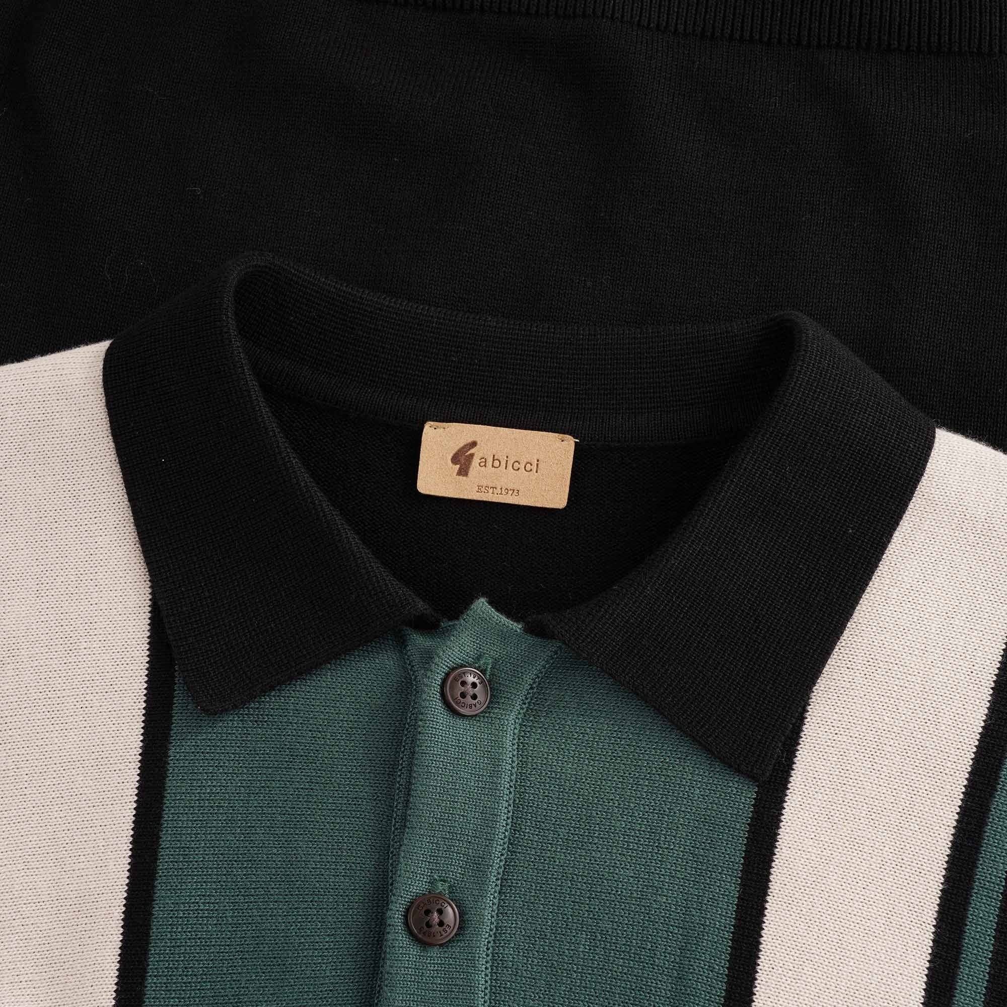 Searle Long Sleeve Knitted Polo Shirt - Black