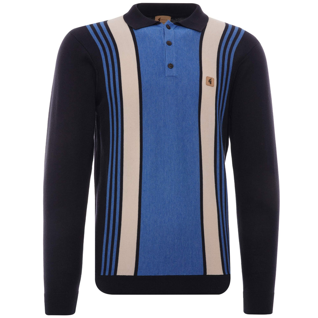 Searle Long Sleeve Knitted Polo Shirt - Navy